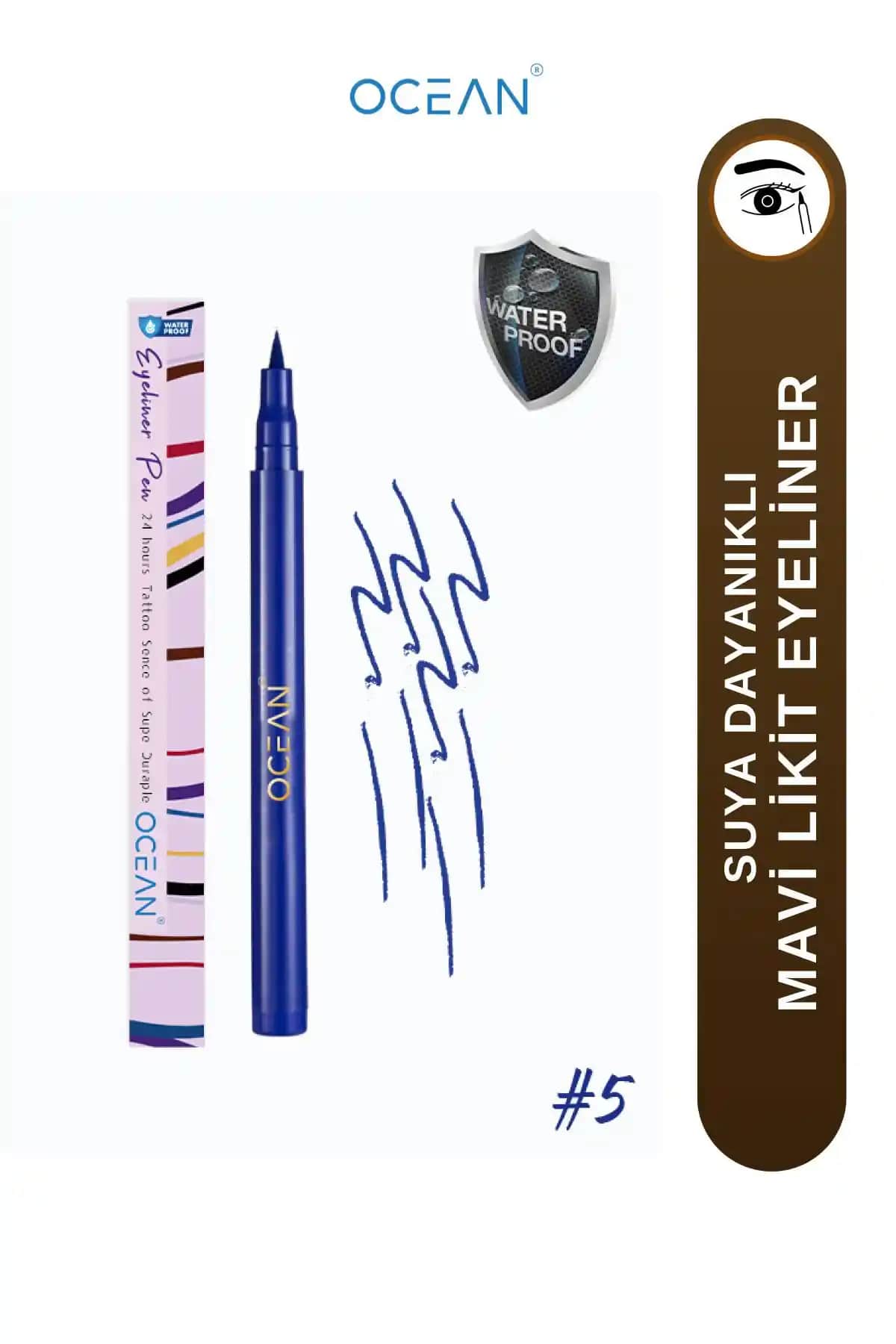 Ocean Mavi Eyeliner: Yüksek Pigmentasyon ve Suya Dayanıklı Göz Kalemi