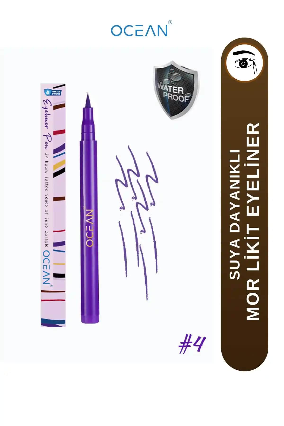 Ocean Mor Eyeliner: Uzun Süre Kalıcı, Suya Dayanıklı ve Yoğun Pigmentli Likit Eyeliner