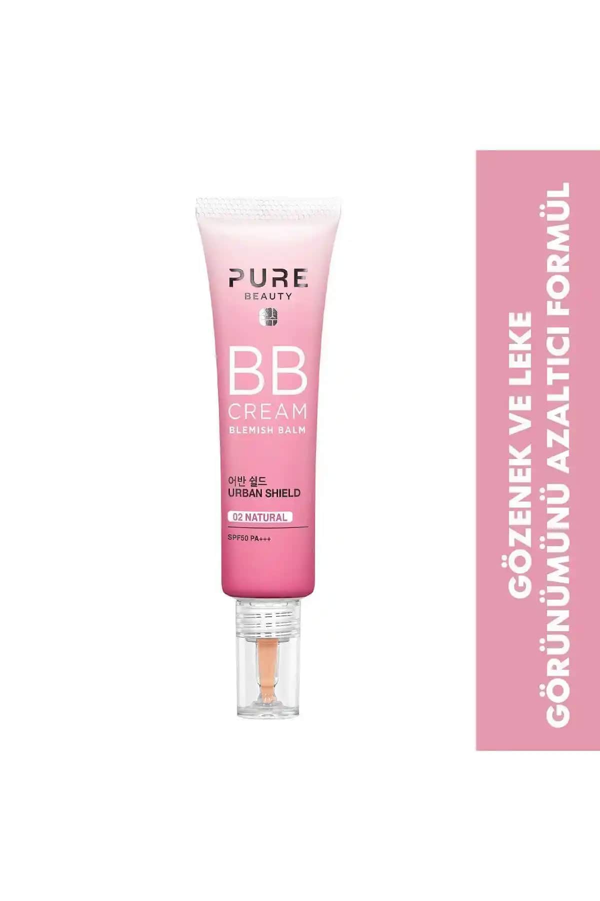 PURE BEAUTY BB Krem Natural 30 ml - Güneş Koruyucu ve Cilt Bakımına Uygun