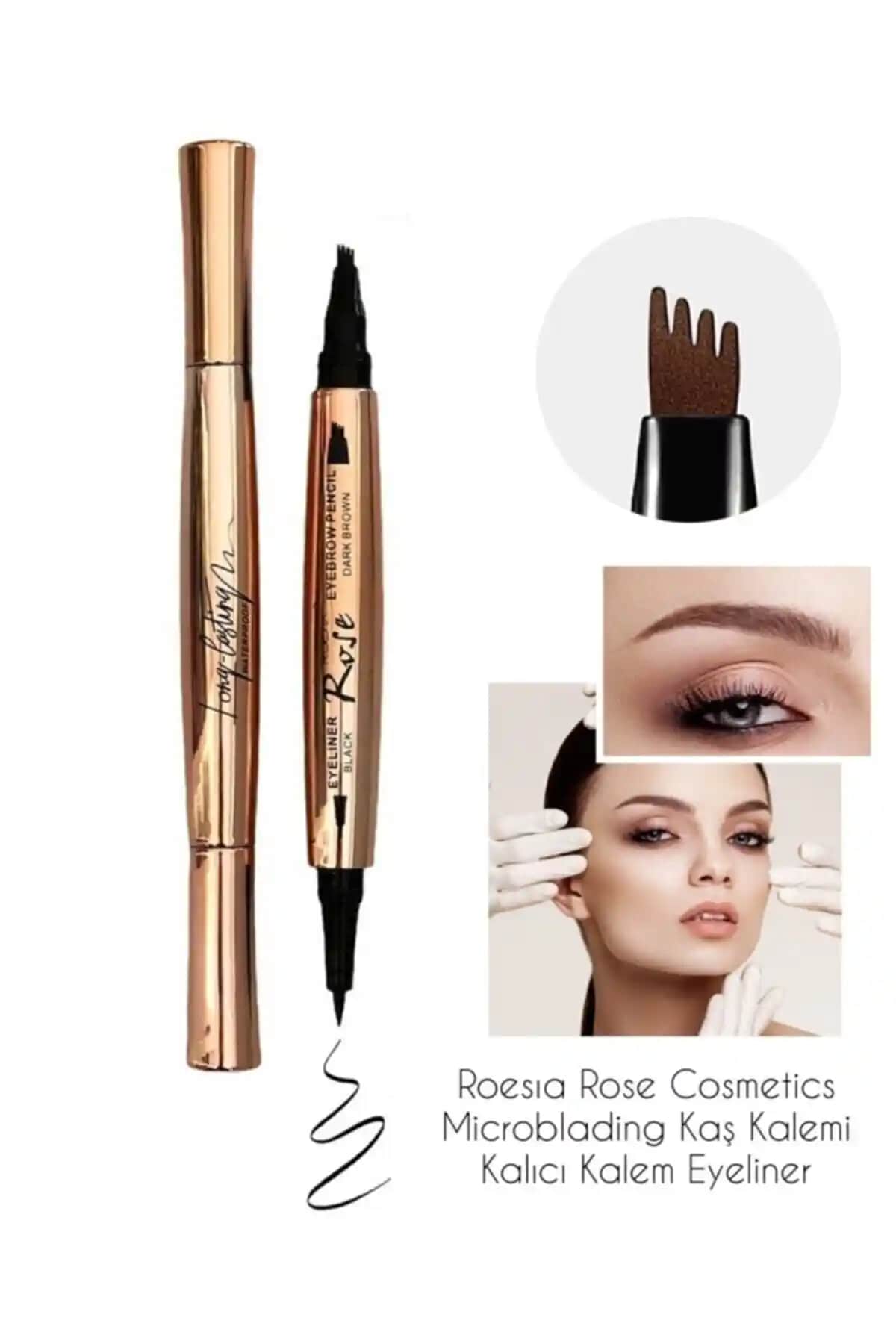 Roesıa Rose Çift Taraflı Kalıcı Kaş ve Kalem Eyeliner ile Gün Boyu Mükemmel Makyaj