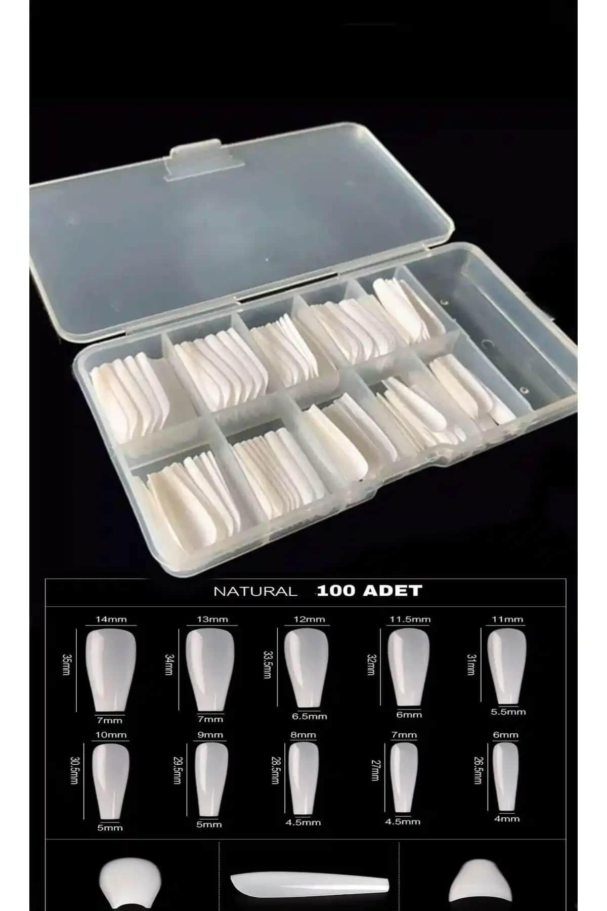 SİNKA Takma Tırnak Balerin Naturel 100 Adet Estetik ve Dayanıklı Kullanım İçin