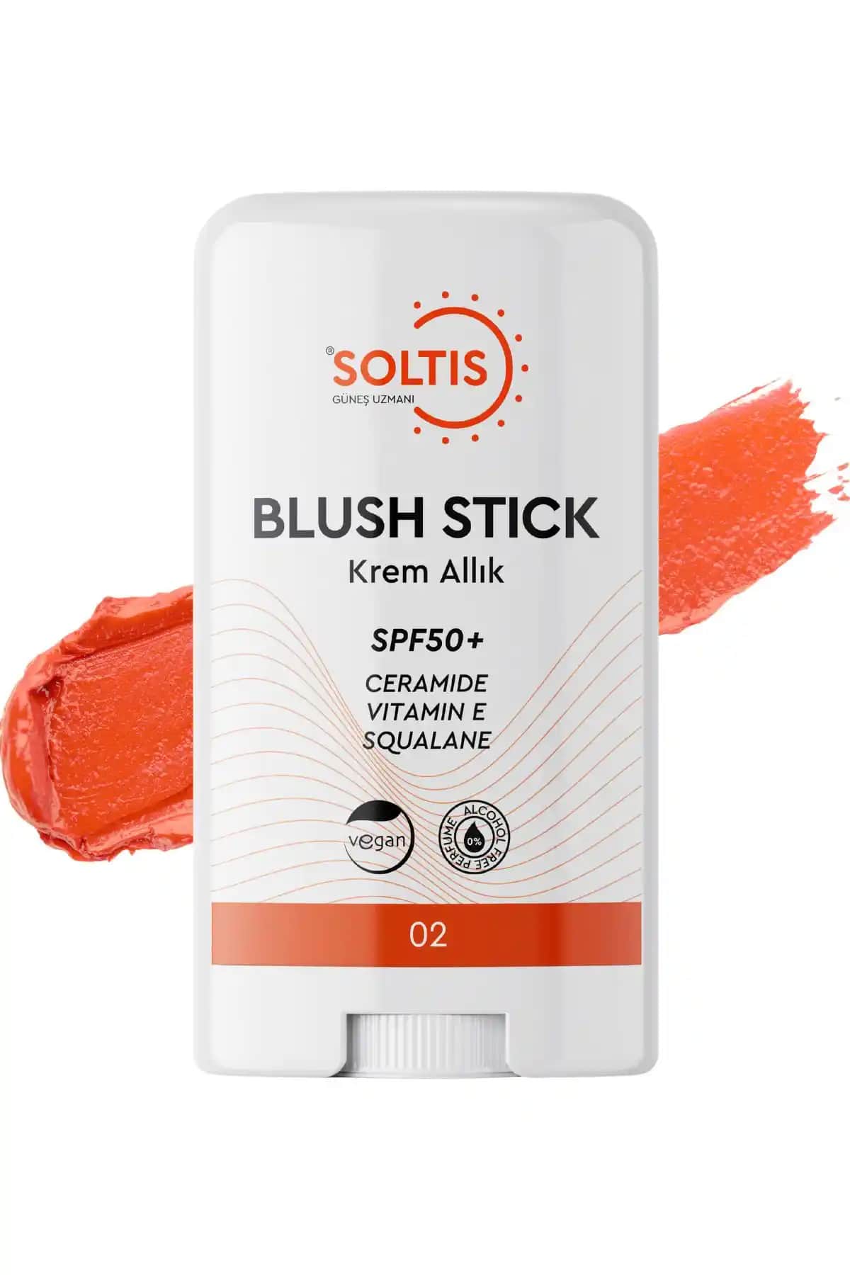 Soltis Nemlendirici Stick Allık SPF50+ Şeftali Tonu 02 Doğal ve Güçlü Makyaj Deneyimi