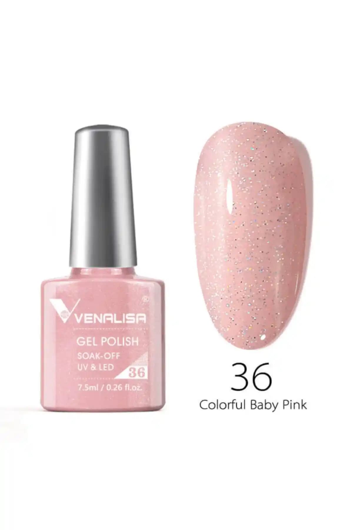 Venalisa 7.5 ml UV LED Kalıcı Oje Baby Pink No.36 - Uzun Süre Dayanıklı ve Parlak Tırnaklar