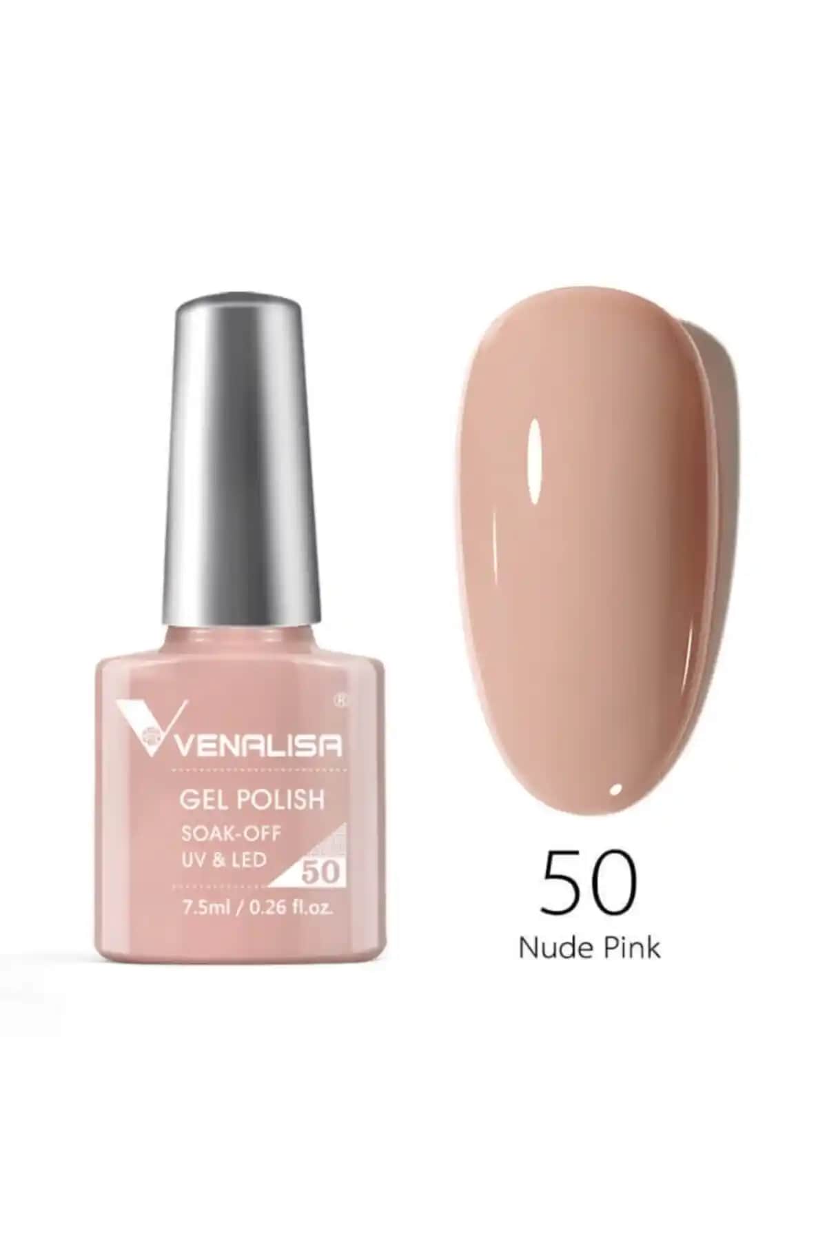 Venalisa 7.5 ml UV Led Kalıcı Oje Nude Pink No.50 – Şık ve Uzun Süre Dayanıklı Kozmetik