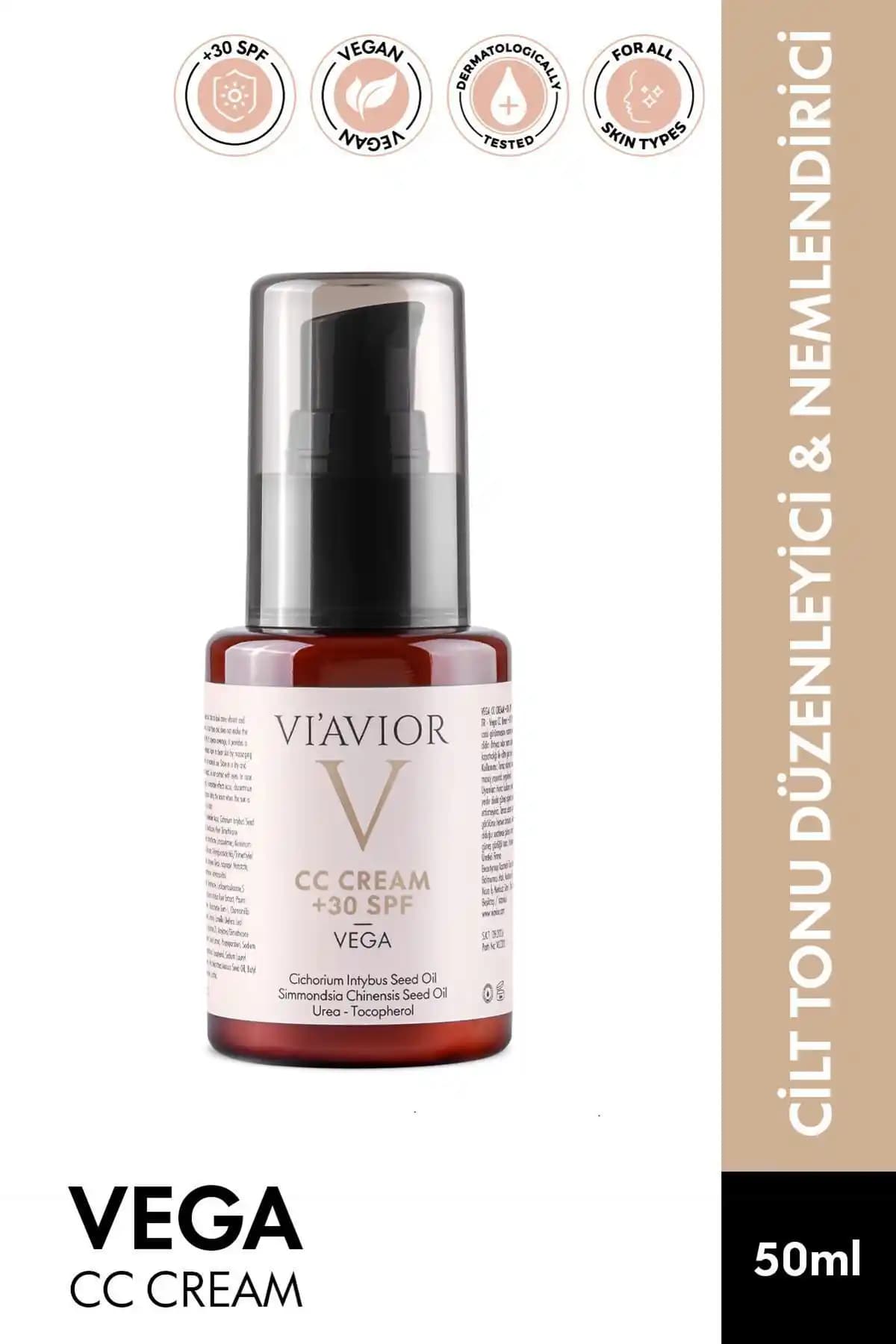 VİAVİOR Vega CC Krem: Güneş Koruyucu, Cilt Tonu Düzenleyici ve Leke Karşıtı Çok Yönlü Bakım