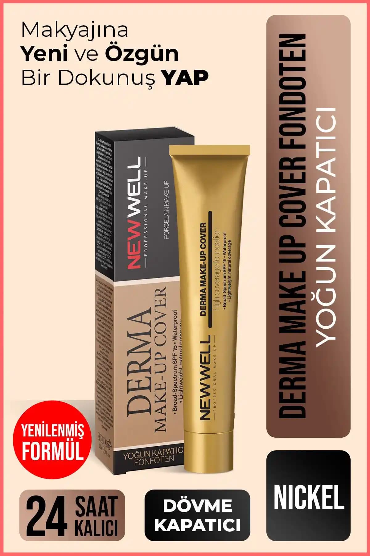 Well Derma Makeup Cover Fondöten: Yüksek Kapatıcılık ve Doğal Görünüm Sağlayan Makyaj Ürünü