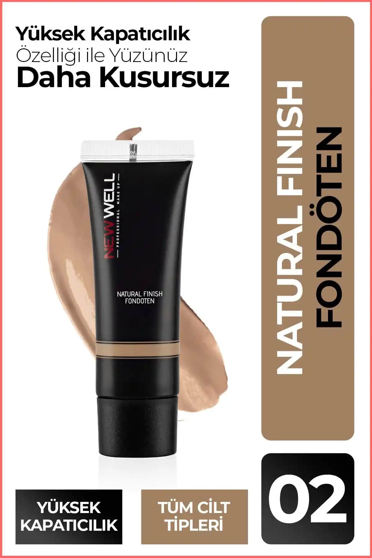 Well Naturel Finish Fondöten No 02: Günlük Kullanım İçin Doğal ve Koruyucu Makyaj Ürünü