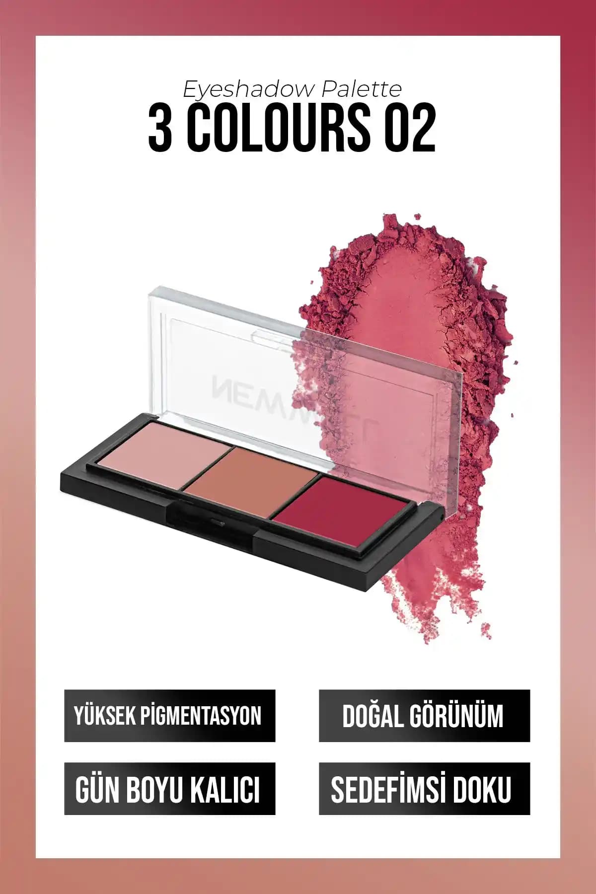 Well Porcelain Make Up 3'lü Far Paleti No:02 Günlük ve özel makyajlar için uygun