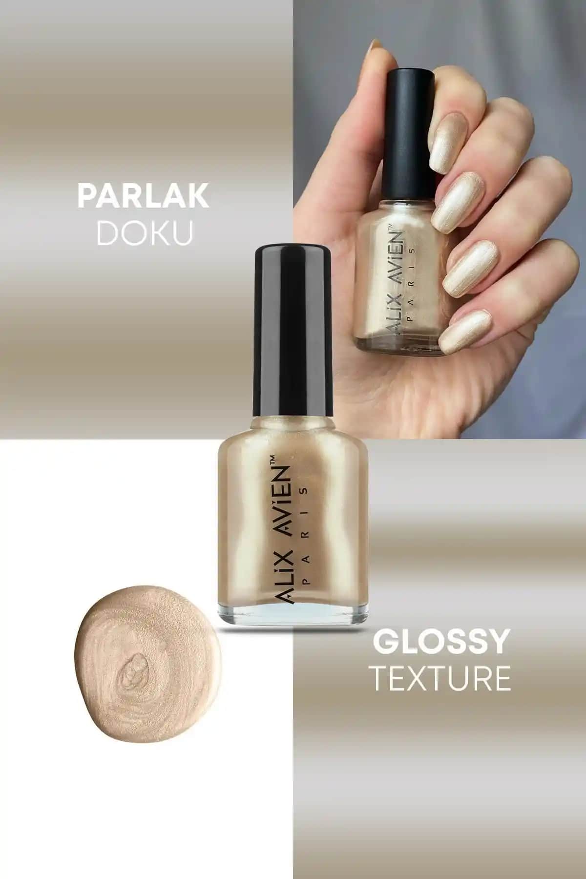 Alix Avien Sedefli Gold Oje ve Flormar Metalik Parlak Oje Karşılaştırması