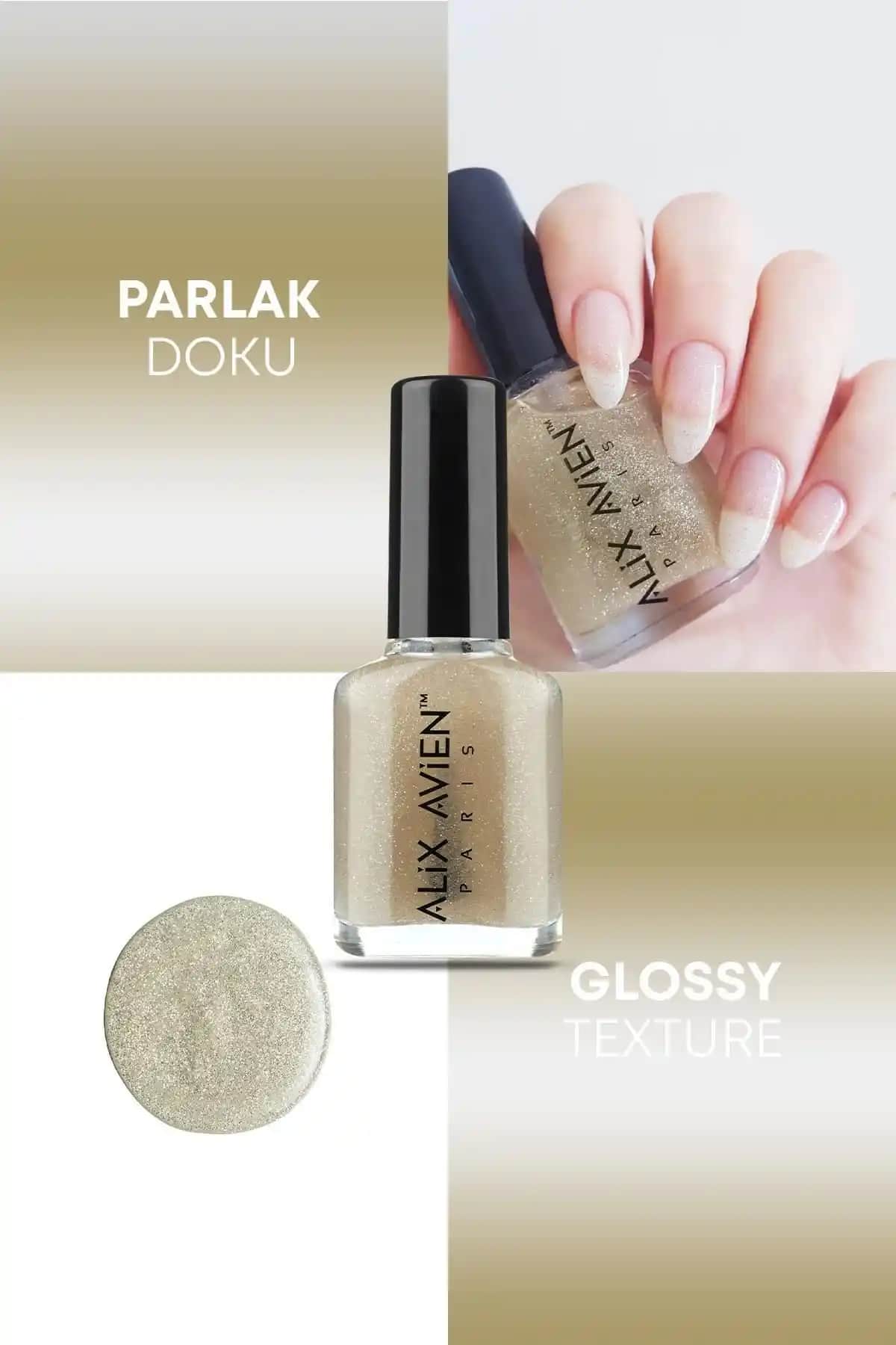 Alix Avien Simli Gold Oje 36: Uzun Süreli Parlak ve Kalıcı Tırnak Bakımı