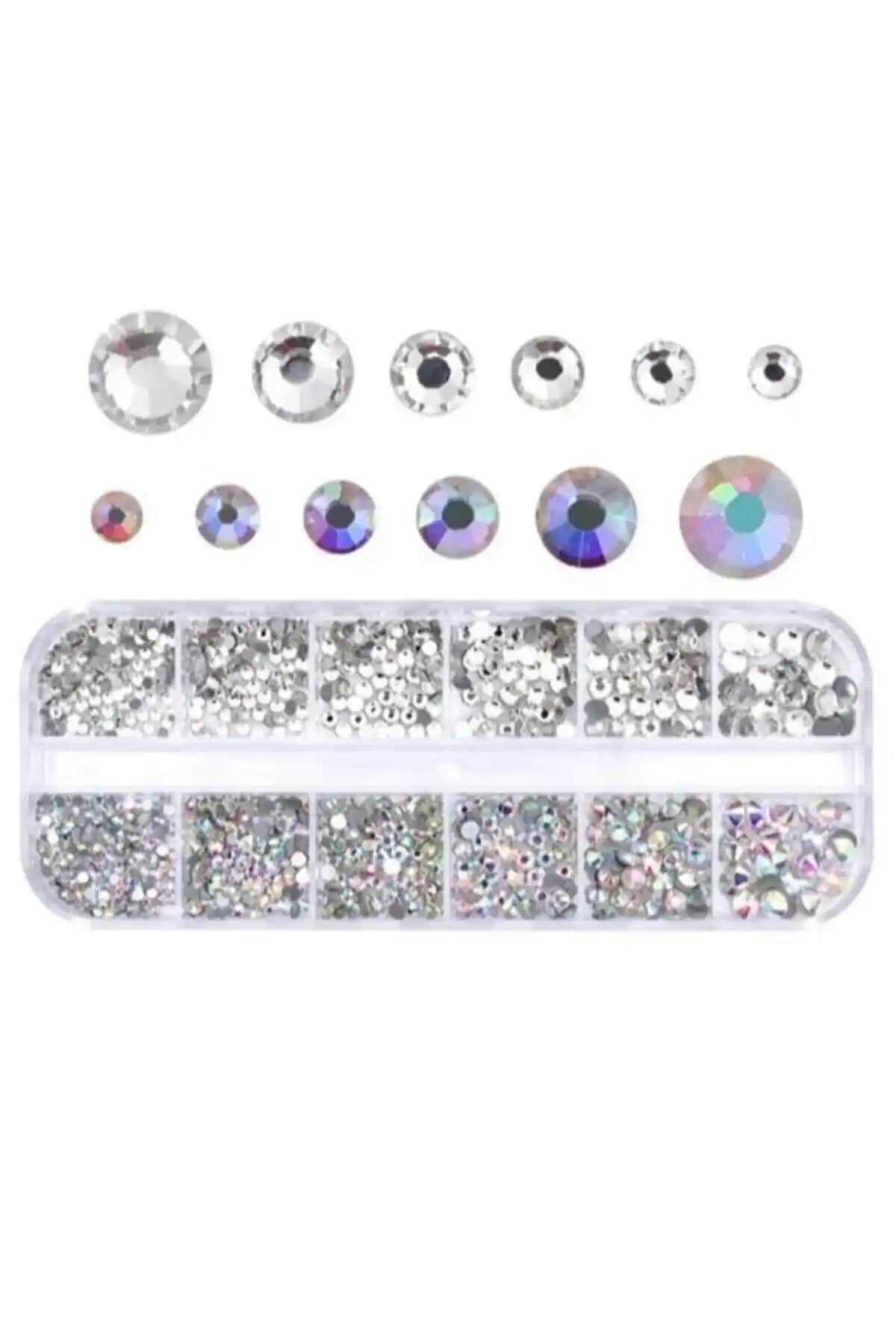 BORN Tırnak Süsleme Taşı Seti 12'li Güçlü Parlaklık ve Estetik Çözümler