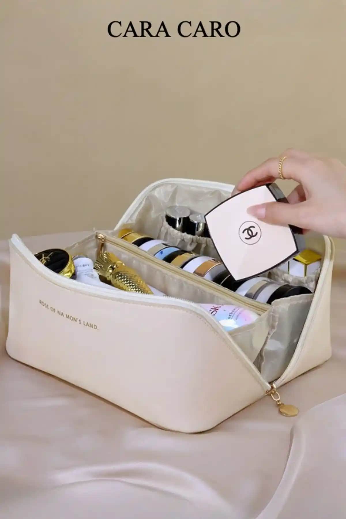 CARA CARO Büyük Kapasiteli Taşınabilir Makyaj Çantası Şıklık ve İşlevsellik Bir Arada