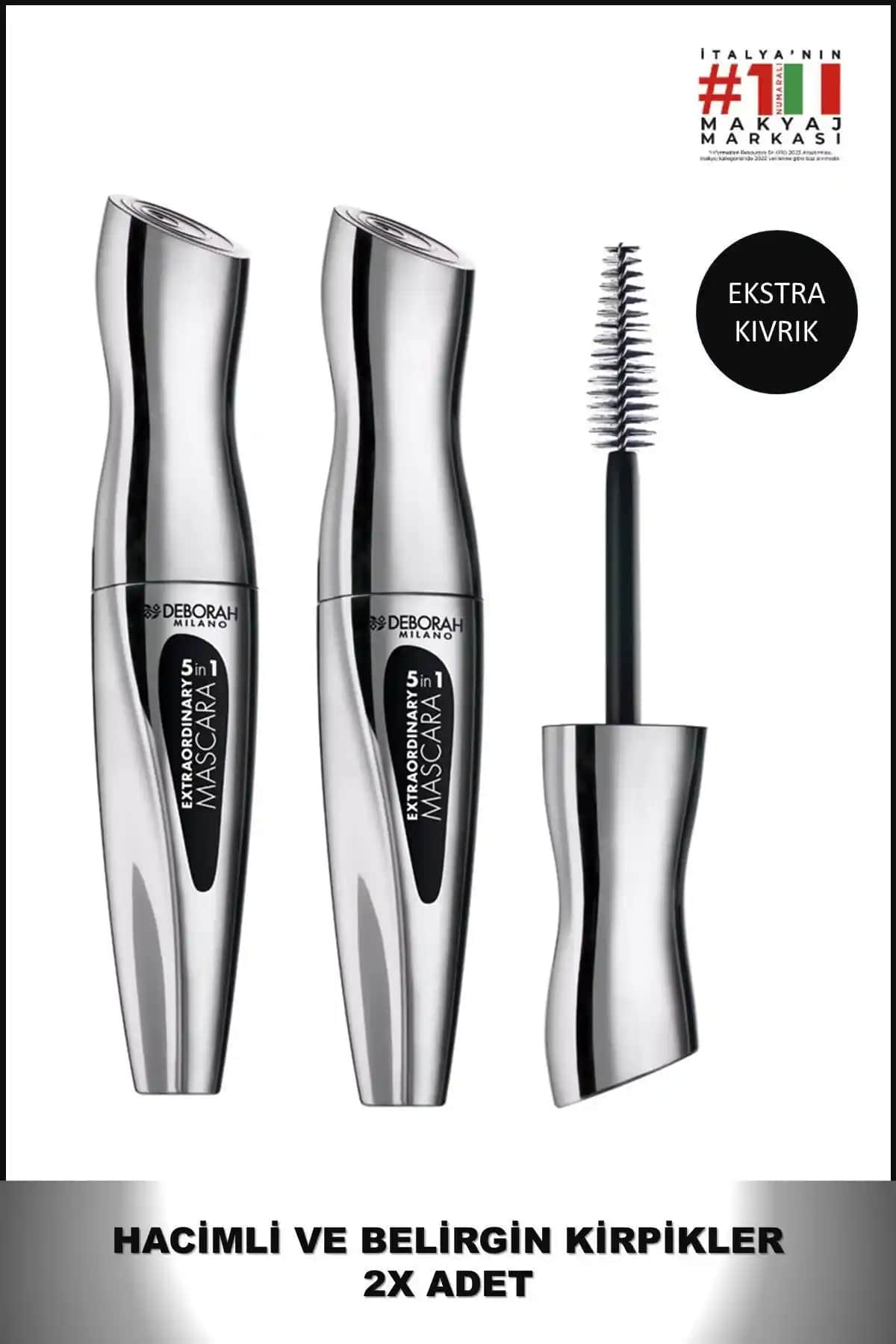 Deborah Milano Extraordinary 5 In 1 Siyah Maskara ile Hacim ve Uzunluk Sağlayan Makyaj Ürünü