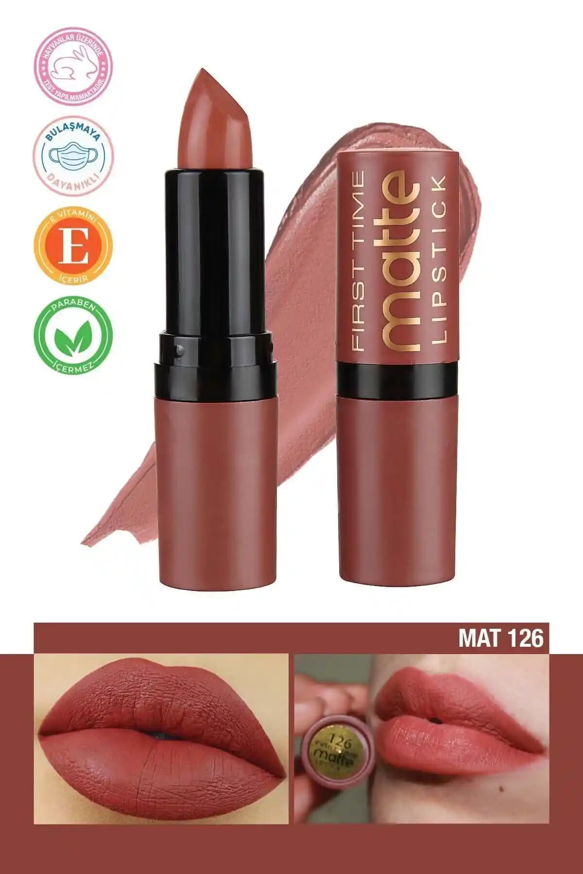 First Time Fırst Time Matte Ruj Kahve 126: Kalıcı ve Şık Dudak Makyajı İçin Ideal Seçenek