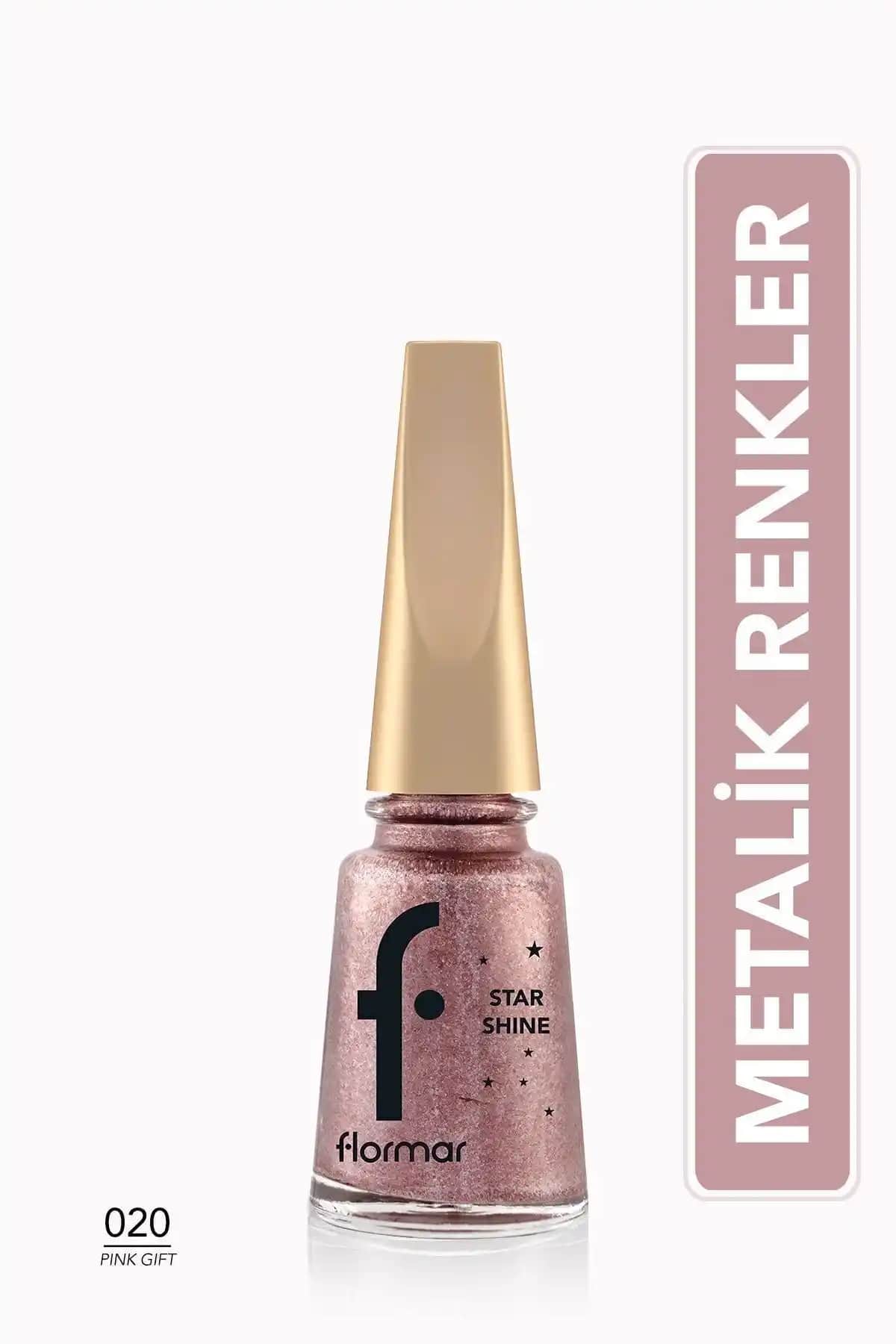 Flormar Metalik Parlak Oje Star Shine Pınk Gıft 020 – Uzun Süre Dayanan Metalik Pembe Renk
