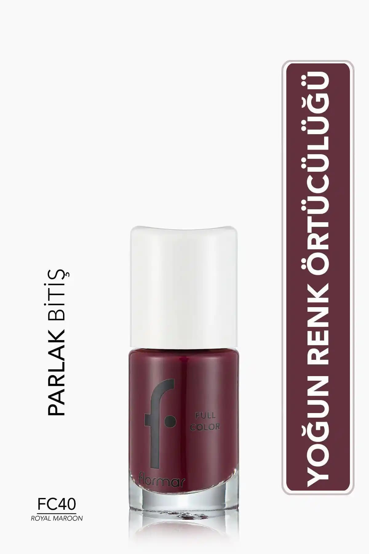 Flormar Yoğun Pigmentli Parlak Oje Serisinin FC40 Royal Maroon ve FC66 Cinnamon Renkleri Karşılaştırması