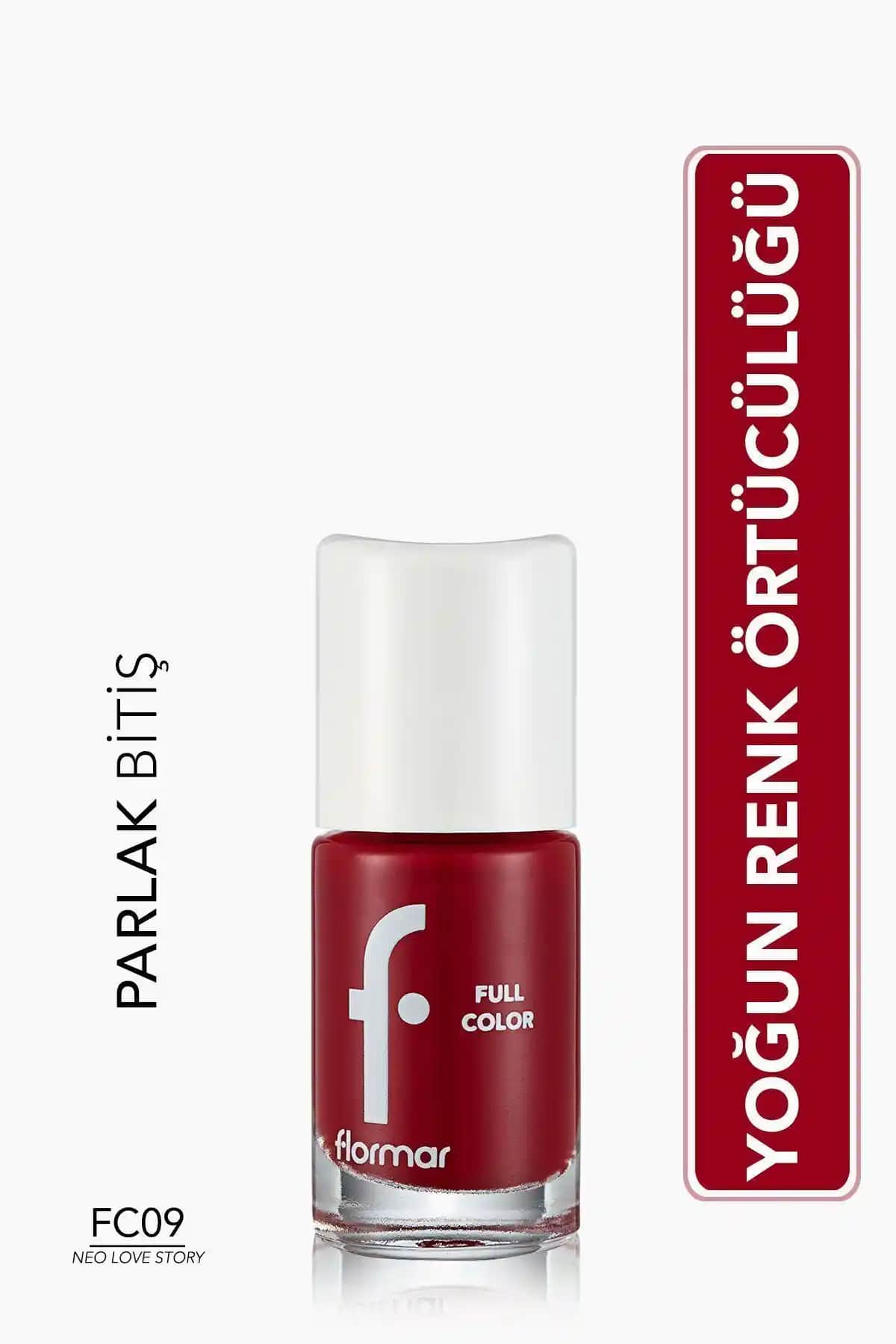 Flormar Yoğun Pigmentli Parlak Oje - Uzun Süre Dayanıklı ve Canlı Renkli Kırmızı Oje