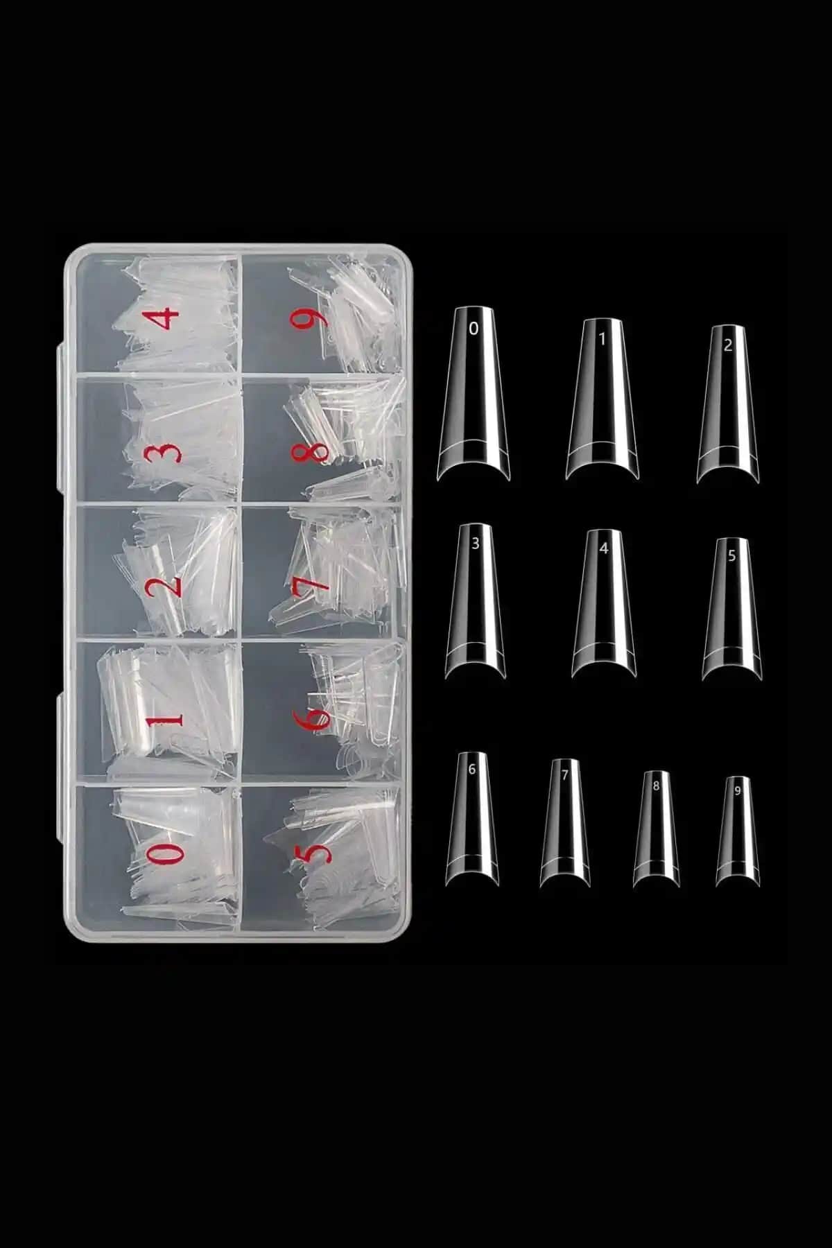 FREELADY Protez Tırnak Tips 500'lü Şeffaf Yarım Ay - Dayanıklı ve Esnek Tırnak Uzantısı