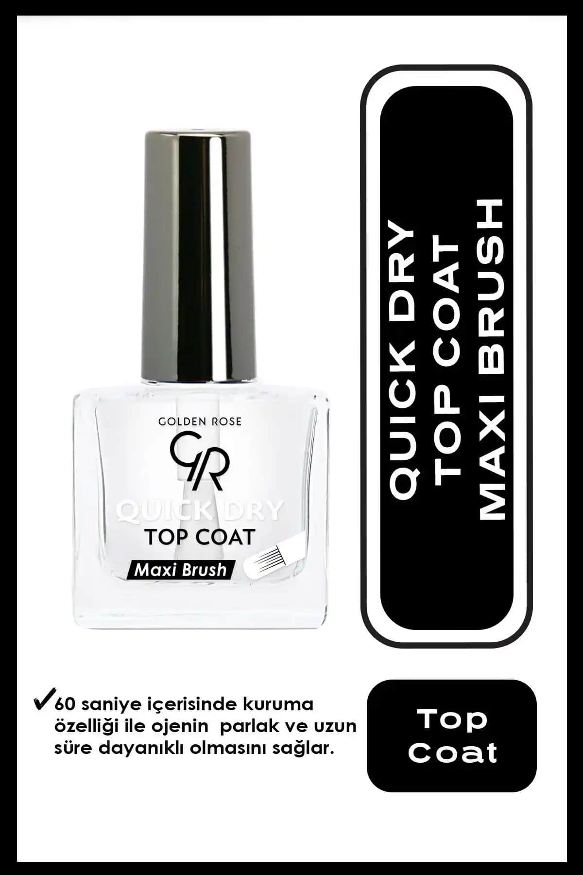 Golden Rose Hızlı Kuruyan Top Coat ile Mükemmel Tırnak Bakımı ve Parlaklık Sağlayın