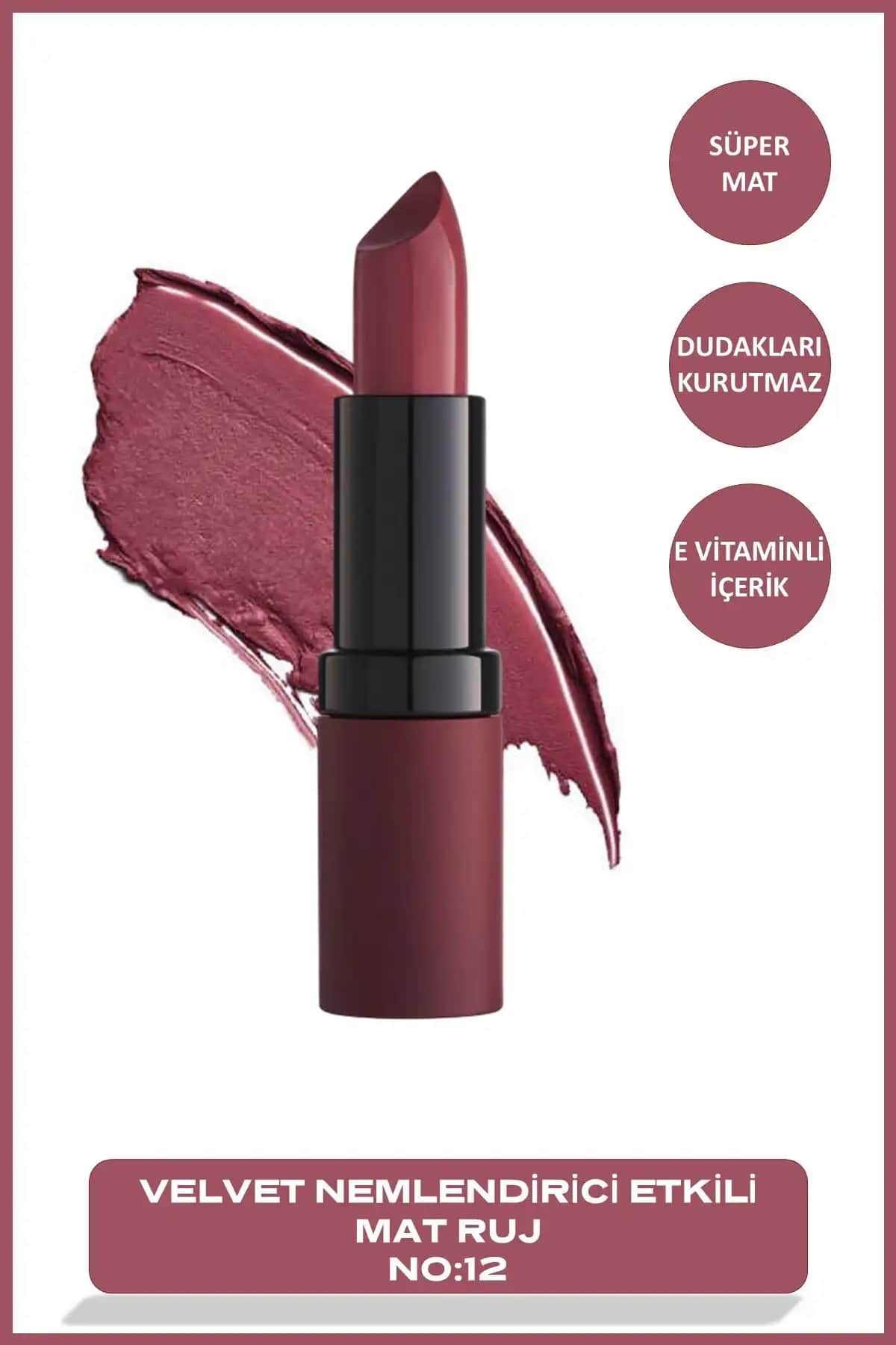 2025'te Golden Rose Velvet Matte No: 12 Rose ile Dudaklarda Zarafet