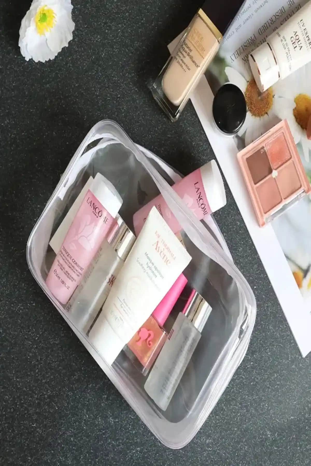 HİG HOME Su Geçirmez PVC Makyaj ve Organizer Seyahat Çantası - Dayanıklı ve Şeffaf Tasarım