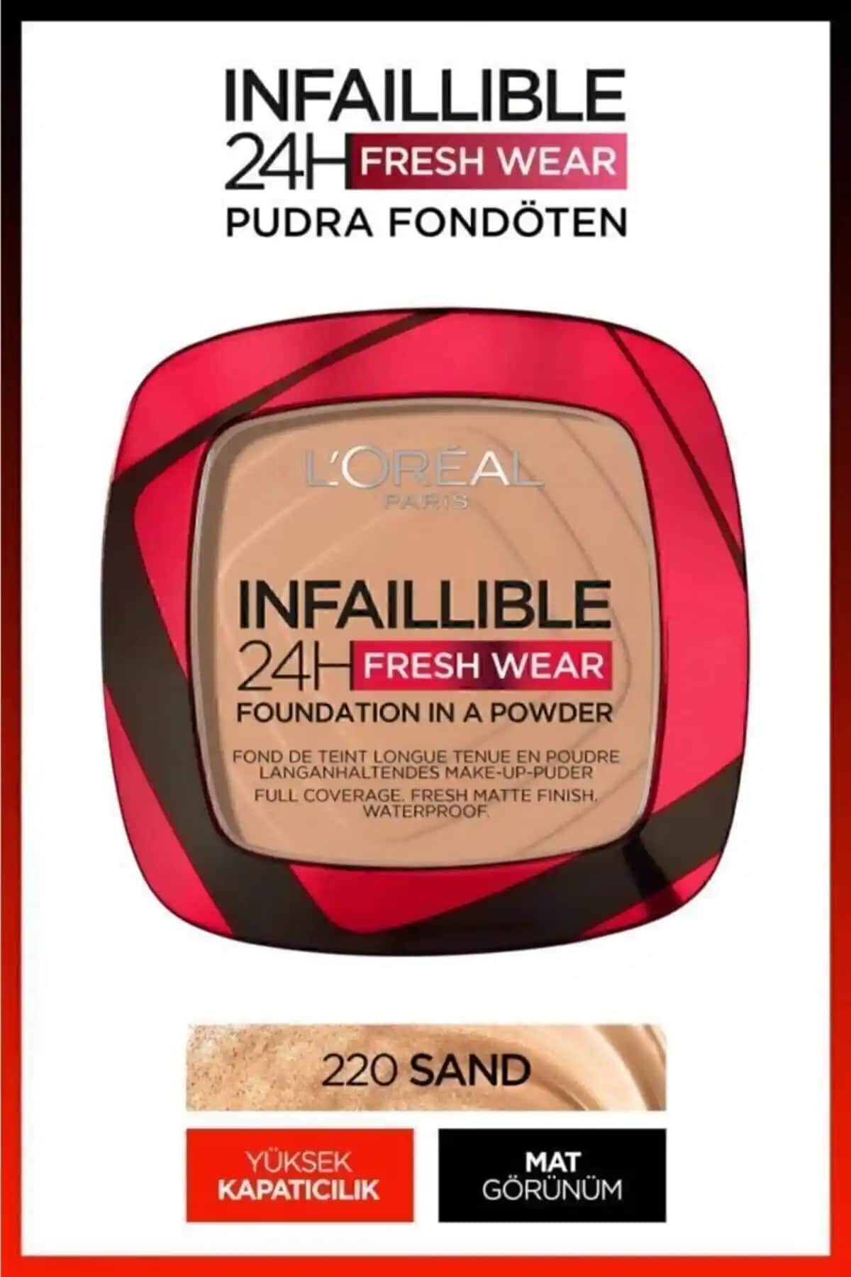 L'Oreal Paris Infaillible 24h Fresh Wear Pudra Fondöten Günlük ve Özel Kullanım İçin