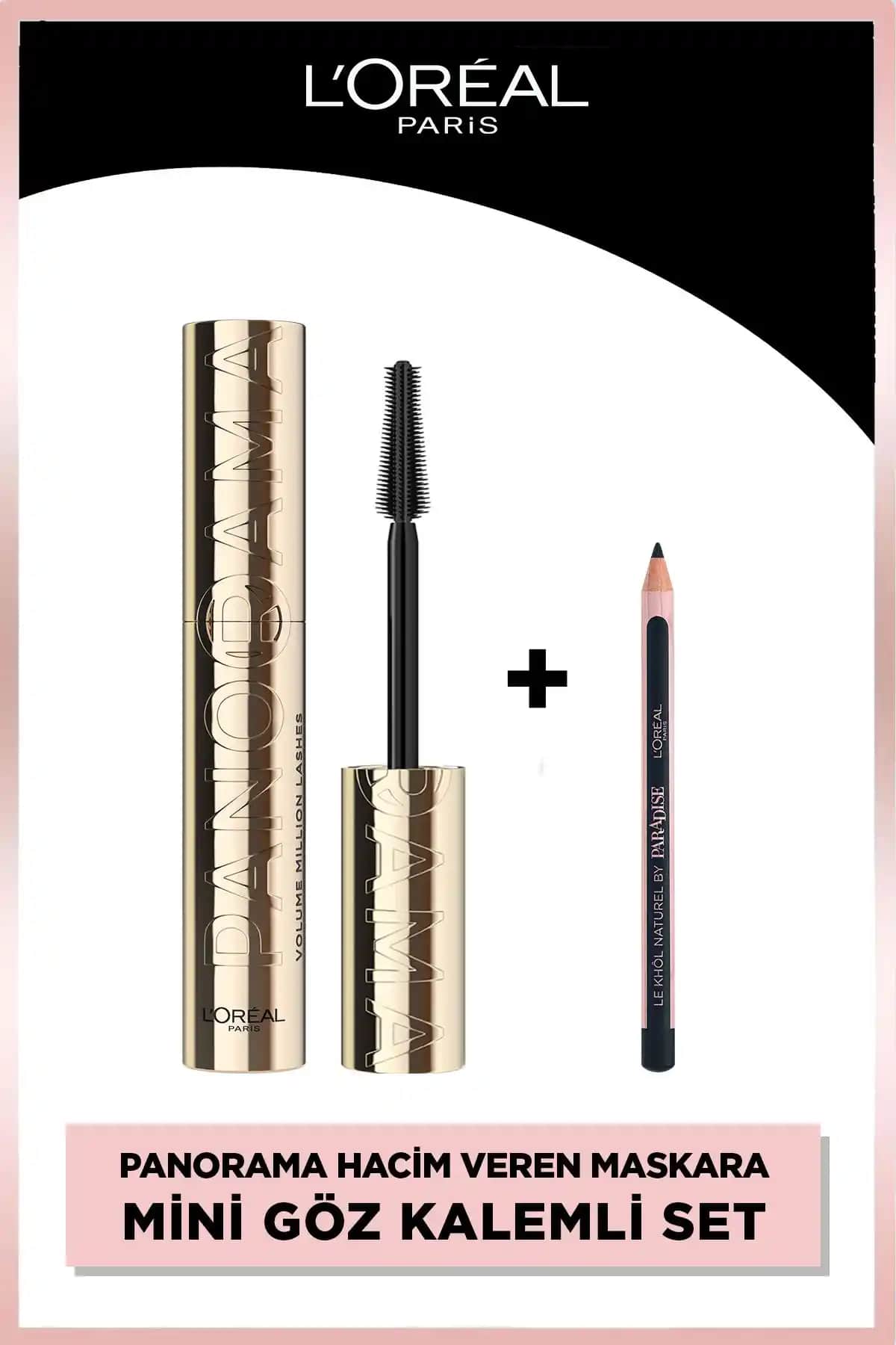 L'Oreal Paris Panorama Hacim Veren Maskara ve Paradise Le Khol Mini Göz Kalemi Seti