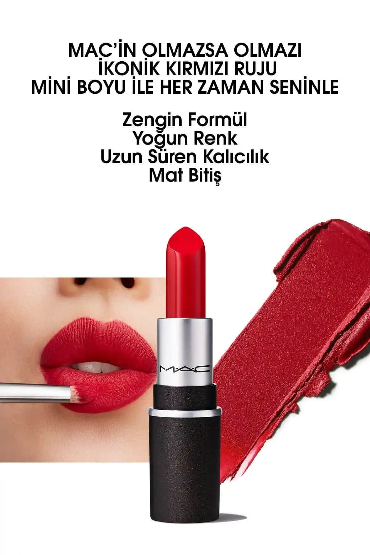 Mac Kırmızı Mini Ruj Ruby Woo: Şıklık ve Kalıcılık Sunan Modern Dudak Rengi