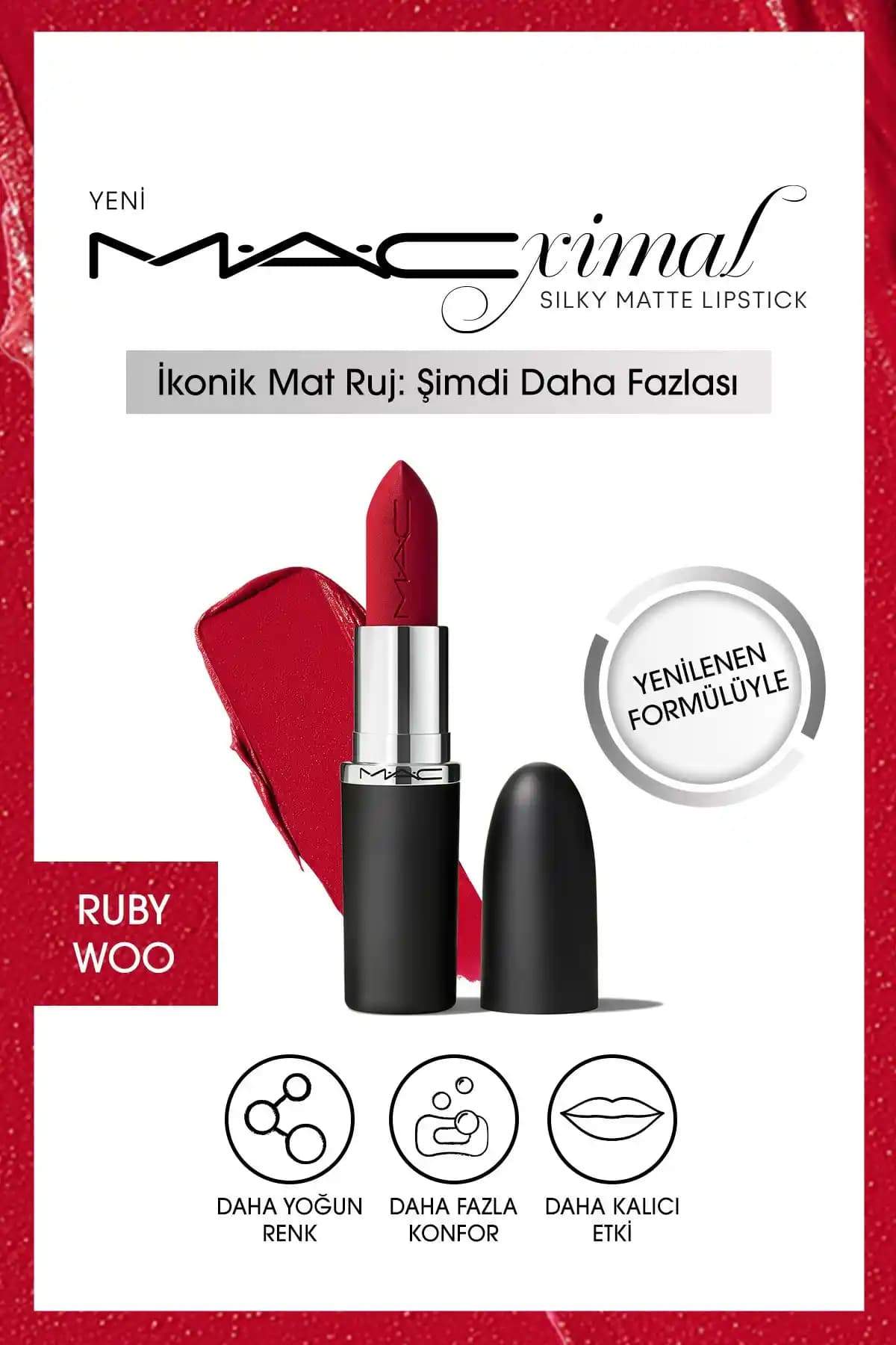 Mac M·A·C Ximal Silky Matte Ruj: Yoğun pigmentasyon ve bakım sağlayan şık kozmetik ürünü