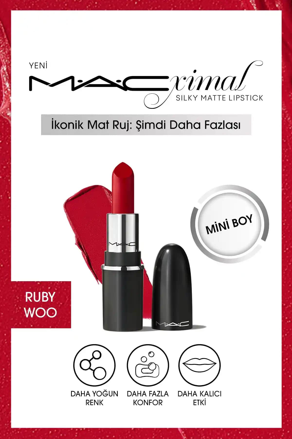 Mac Macximal Mini Mac Silky Matte Ruj - Uzun Süreli Kalıcı ve Bakımlı Dudaklar