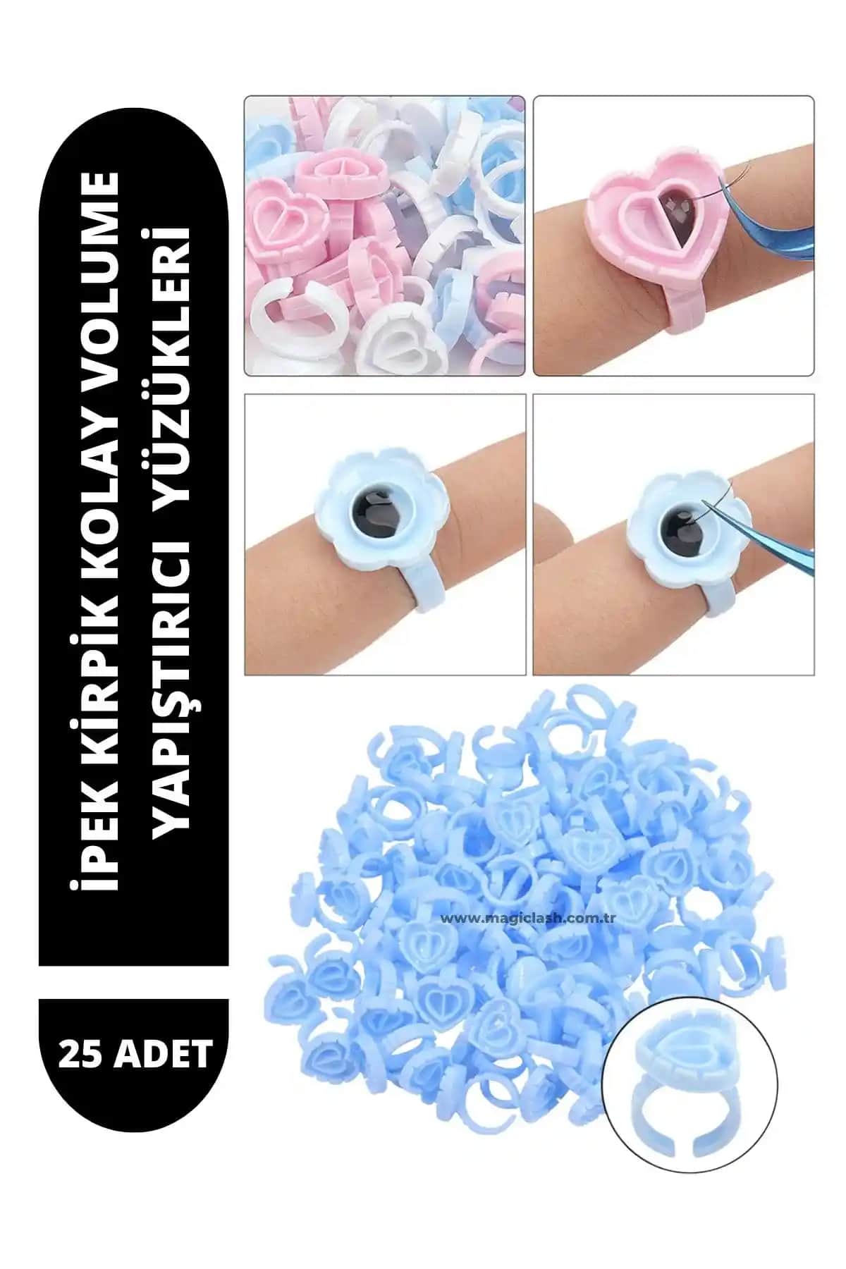 Magic Lash İpek Kirpik Kolay Volume Yapıştırıcı Yüzükleri Gözlerde Doğal ve Hacimli Etki İçin