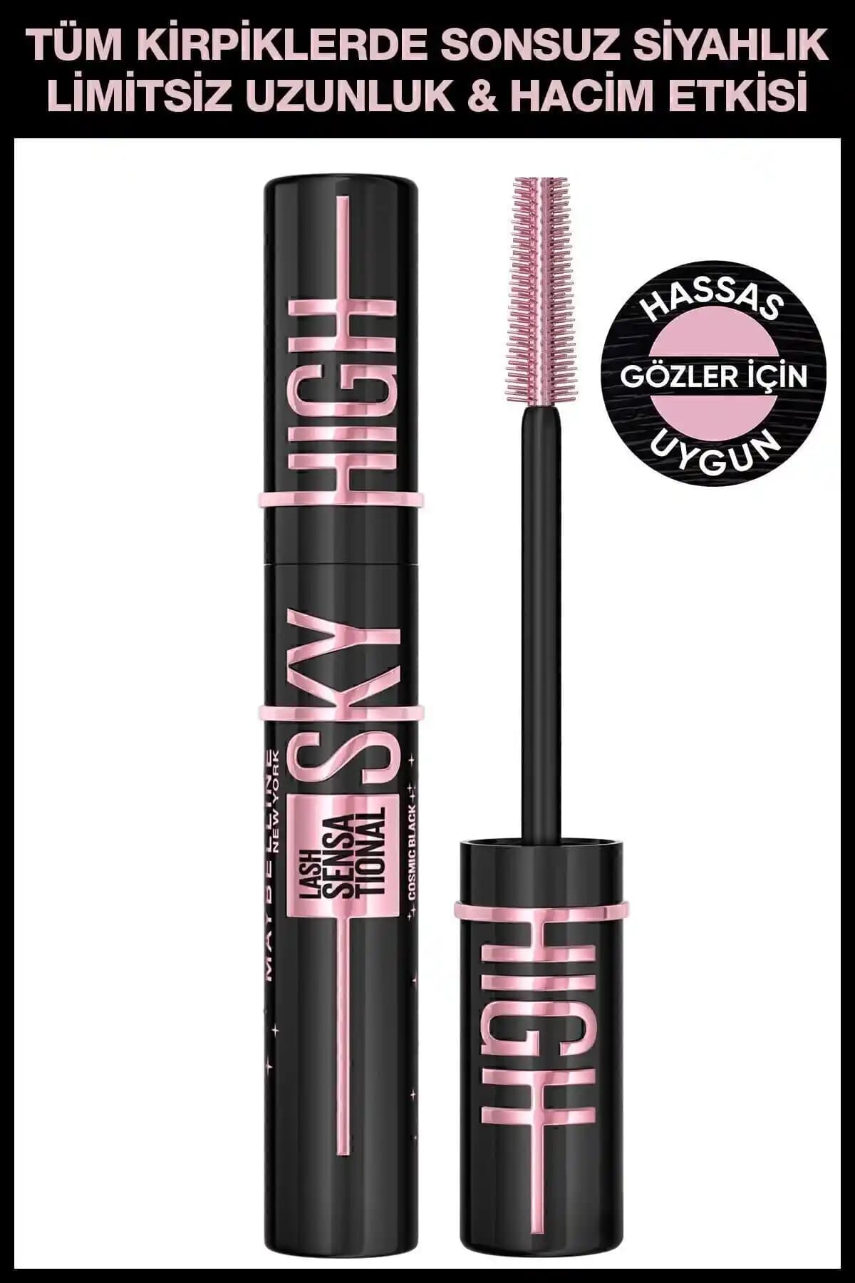 Maybelline Lash Sensational Sky High Cosmic Black Maskara: Uzun ve Hacimli Kirpikler İçin Profesyonel Seçenek