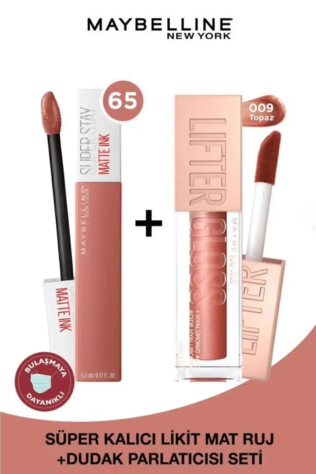 Maybelline New York Super Stay Matte Ink Likit Mat Ruj ve Dudak Parlatıcısı Seti