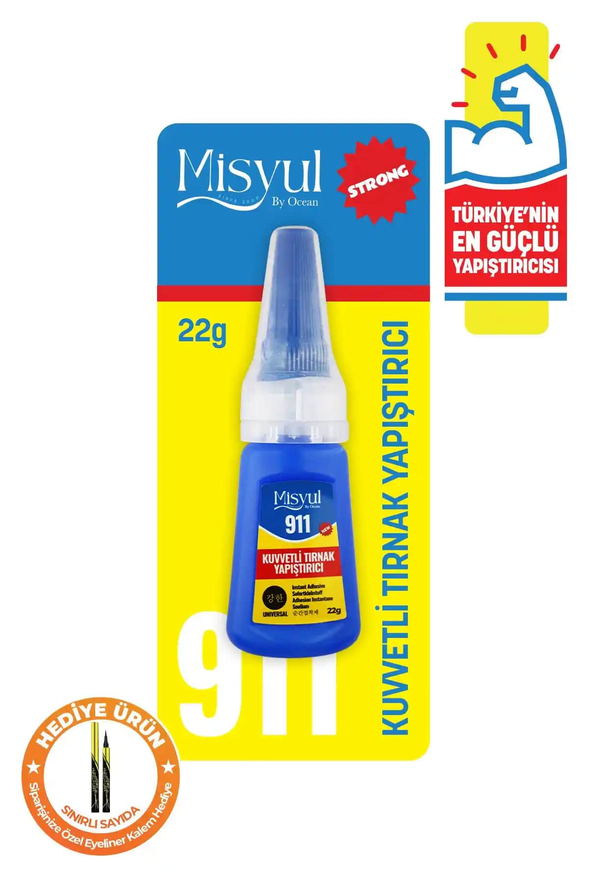 Misyul Tırnak Yapıştırıcı Extra Kuvvetli Tips Protez Glue 22GR Güçlü ve Dayanıklı Uygulama