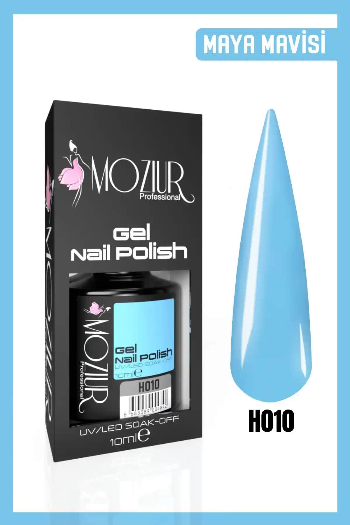 MOZIUR Kalıcı Oje UV Led H010 Turkuaz Renk 10ml Güçlü Dayanıklılık ve Hızlı Kuruma Özelliği ile