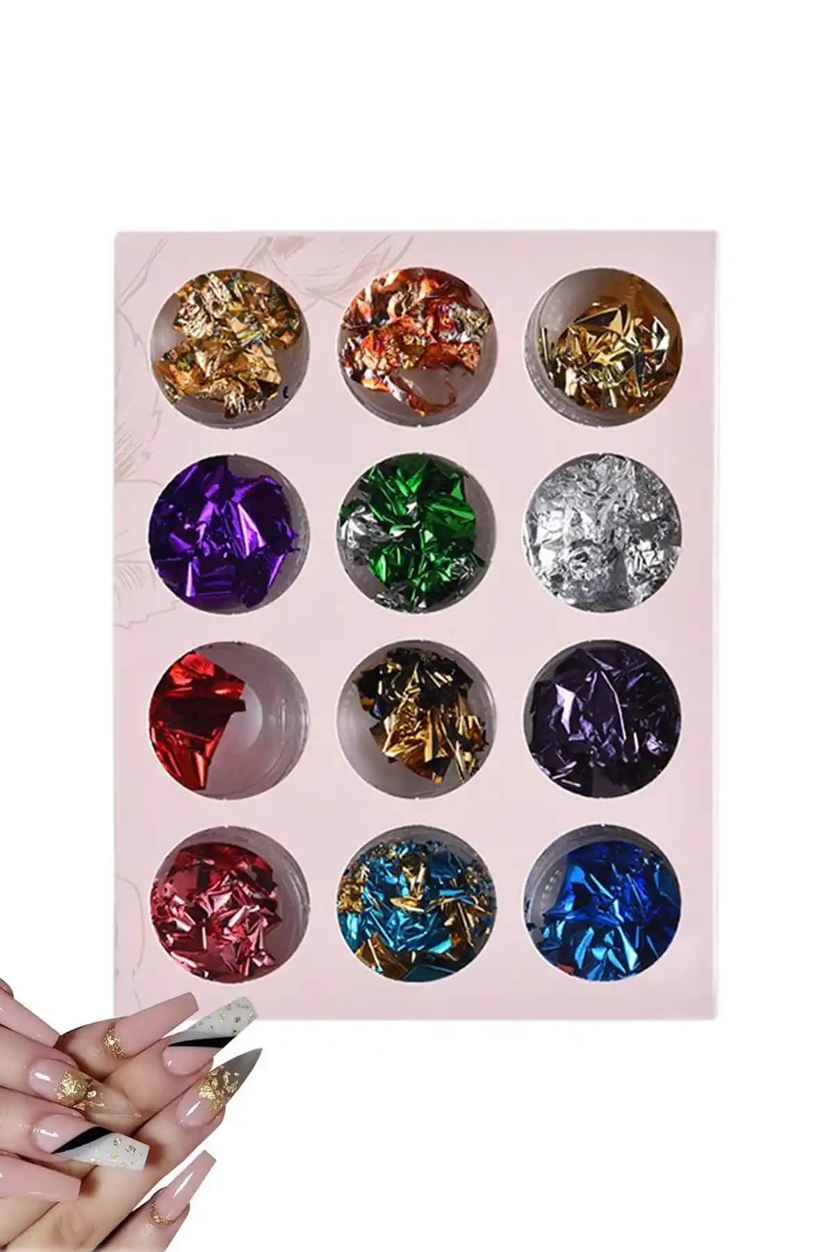 MOZIUR Kırık Folyo Parça Sticker ile Şık ve Dayanıklı Tırnak Süsleme Çözümü