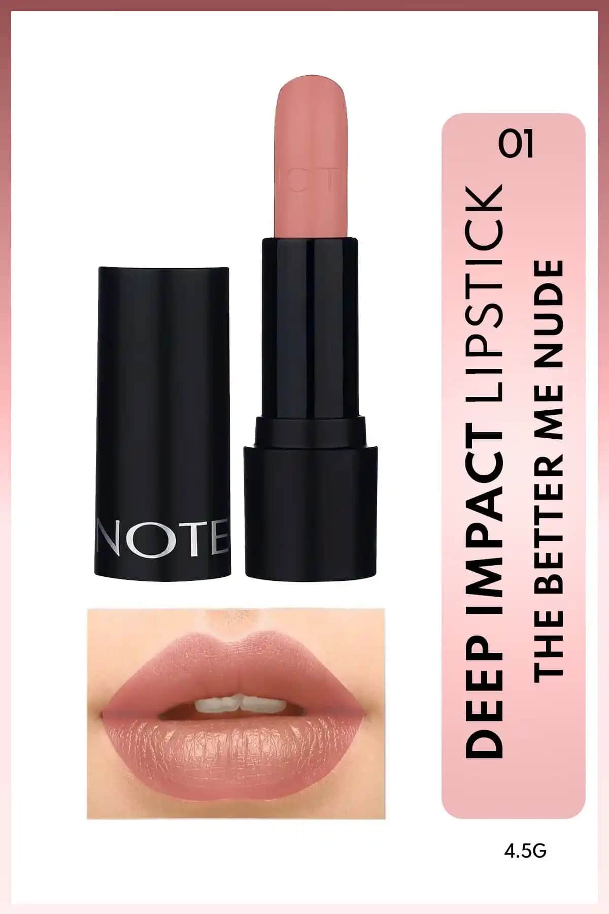 Note Cosmetics Deep Impact Ruj: Doğal Görünüm ve Uzun Süre Dayanıklılık Sağlayan Pembe Ruj