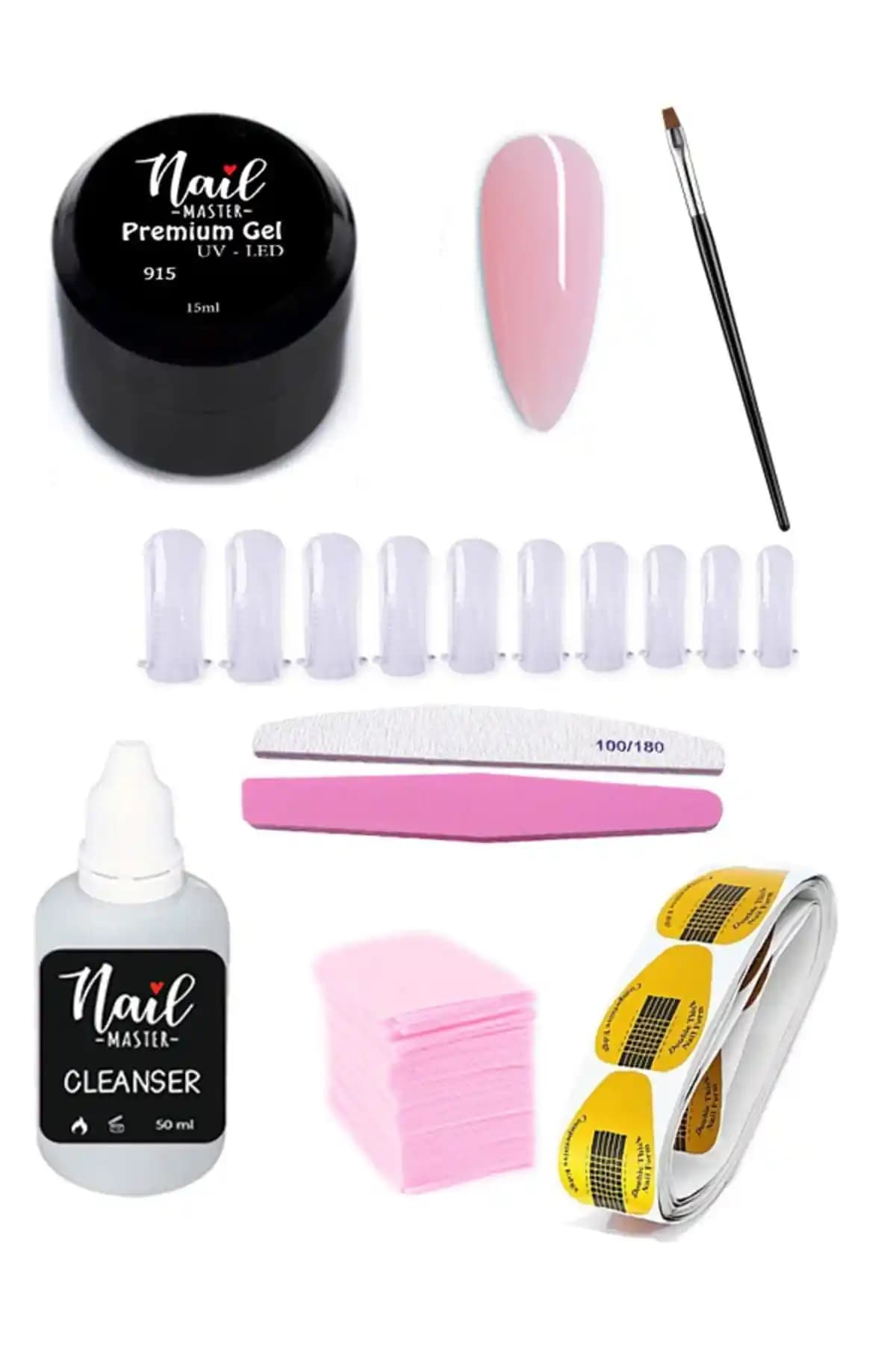 Profesyonel Nail Master Protez Tırnak UV Jel Seti 915-nude Pink ile Güçlü ve Estetik Tırnaklar