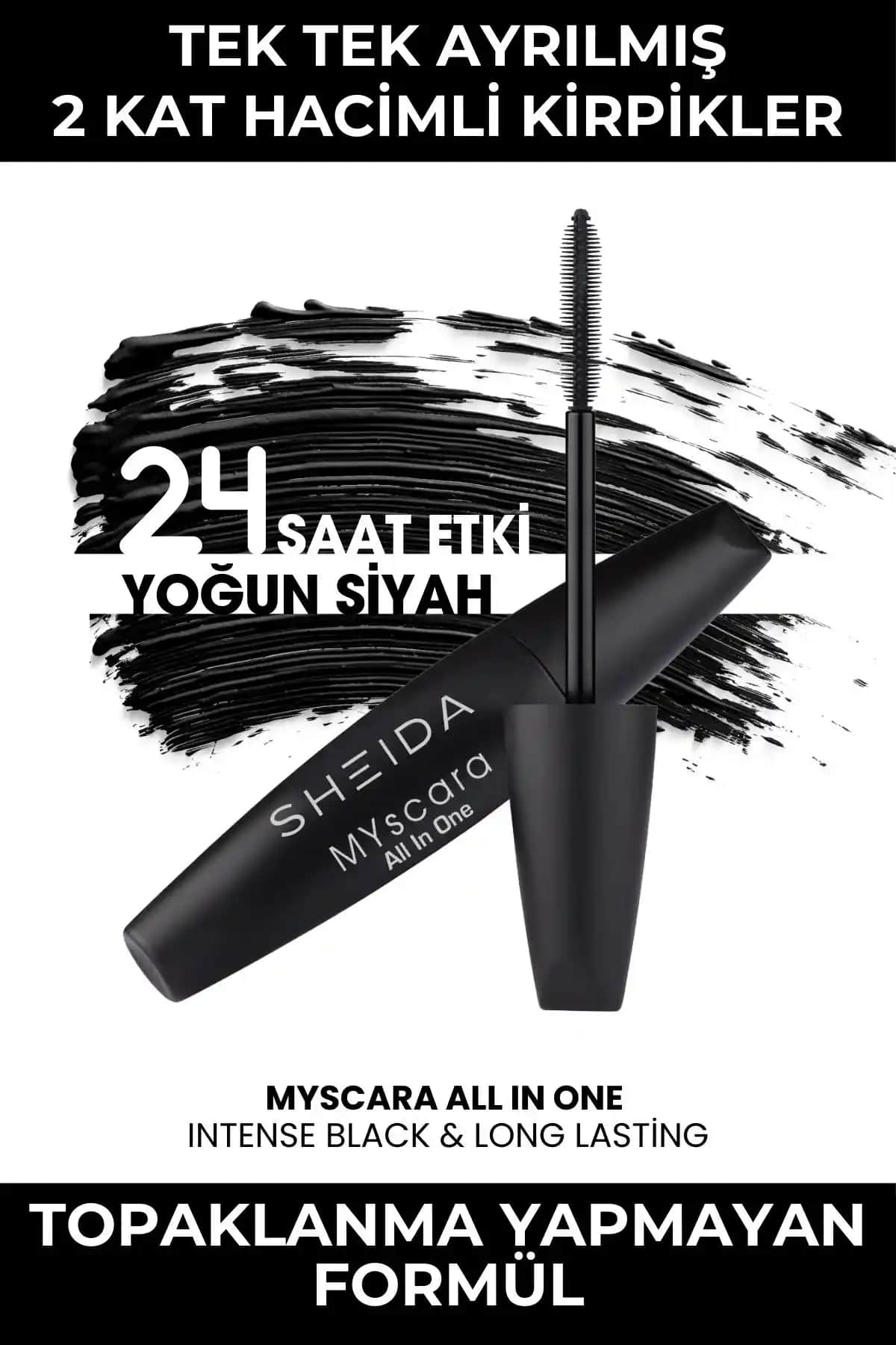 Sheida Yoğun Hacim ve Kıvrım Veren Siyah Maskara: Doğal ve Etkileyici Kirpikler İçin Yenilikçi Çözüm