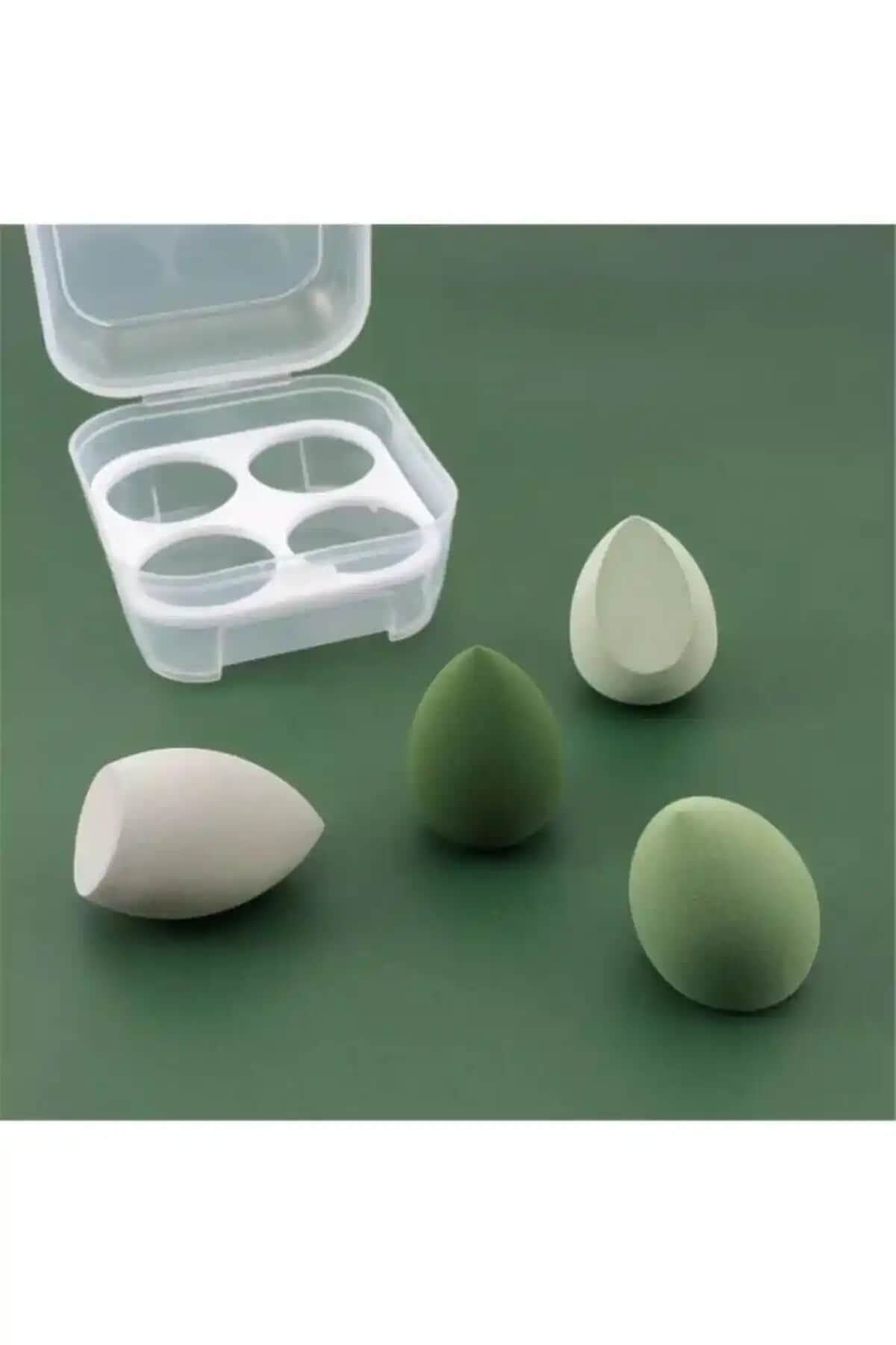 Sildne 4 Adet Makyaj Süngeri ve Saklama Kabı Seti, Estetik ve Hijyenik Kullanım İçin