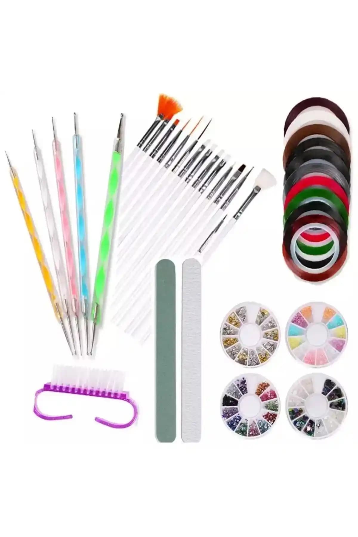 SİNKA Tırnak Süsleme Desen Verme Seti Profesyonel ve Ev Kullanımı İçin Geniş İçerikli