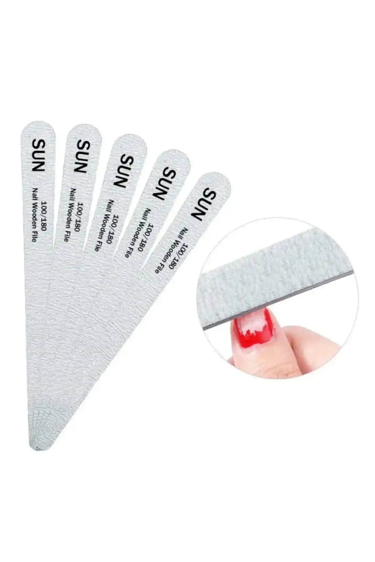 Sun 5 Adet 100/180 İnce Sert Kağıt Törpü Seti Tırnak Bakımı ve Şekillendirme Araçları