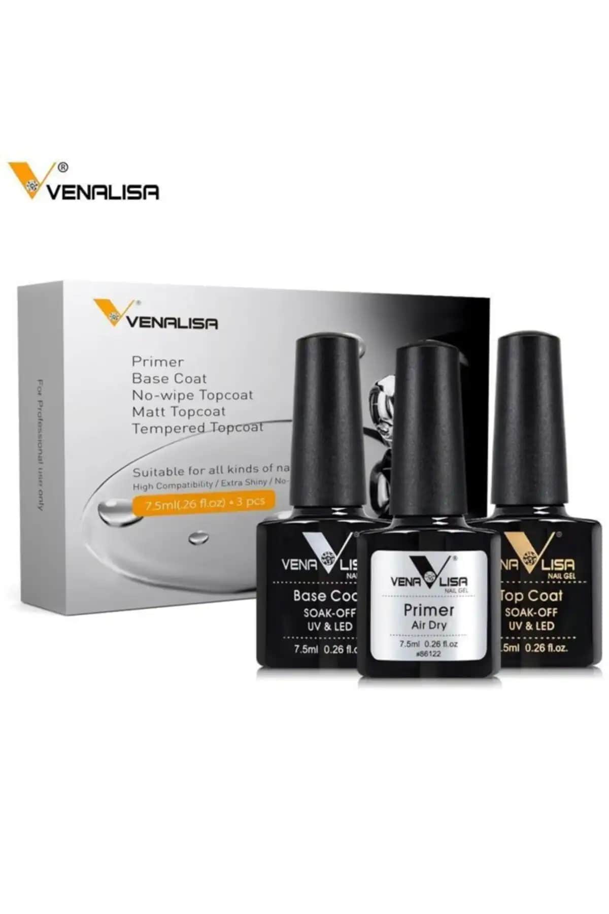 Venalisa Üçlü Tırnak Bakım Seti Primer, Base Coat ve Top Coat ile Profesyonel Sonuçlar