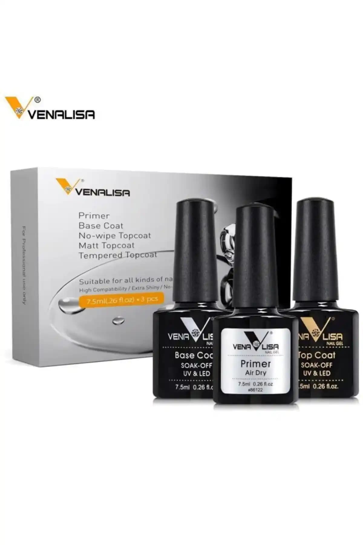 Venalisa Üçlü Tırnak Bakım Seti Primer, Base Coat ve Top Coat ile Profesyonel Sonuçlar