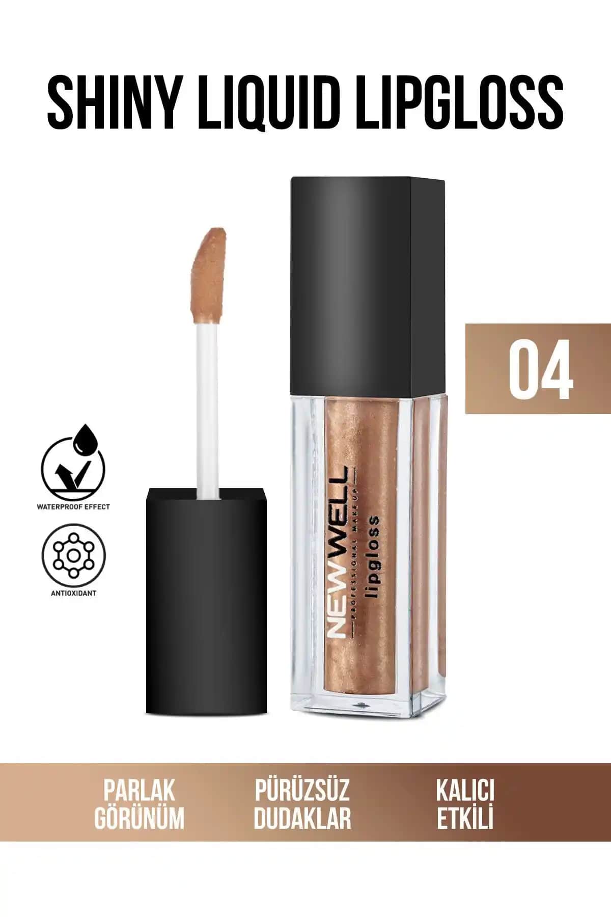 Yeni Well Shiny Liquid Lipstick - 04 Dudaklara Doğal Parlaklık ve Uzun Süre Kalıcılık