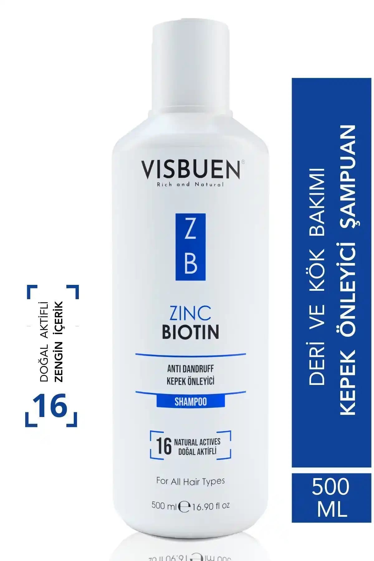 Visbuen Çinko Biotin 16 Doğal Aktifli Kepek Önleyici Bakım Şampuanı Hakkında Bilgi