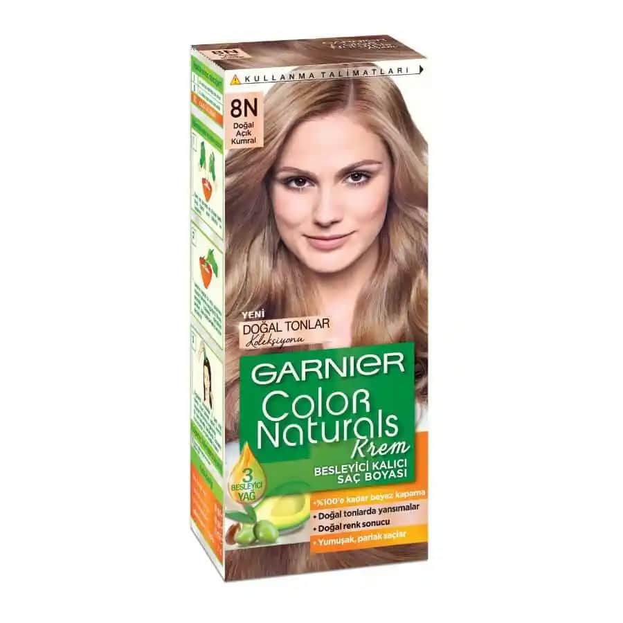 Garnier Color Naturals 8N Doğal Açık Kumral Saç Boyası ile Sağlıklı ve Kalıcı Renk