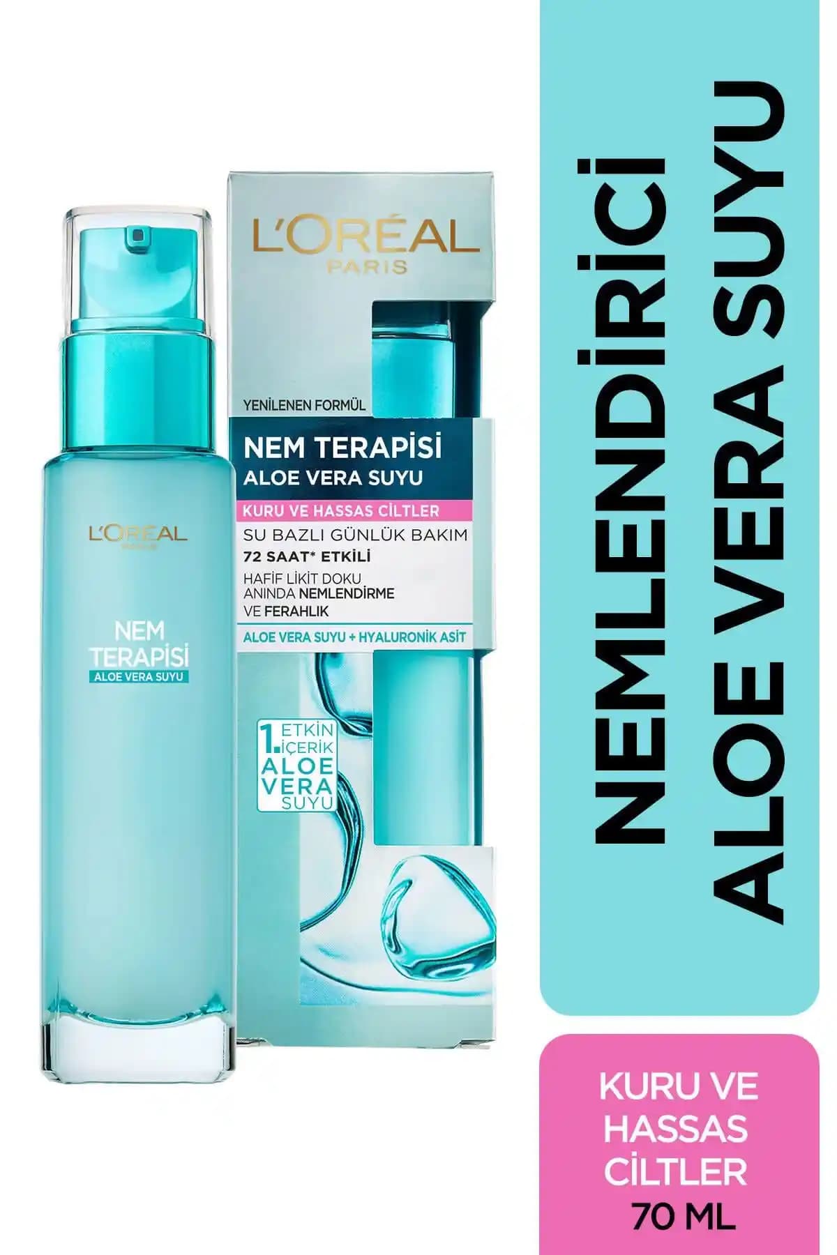 Loreal Paris Nem Terapisi Aloe Vera Suyu: Doğal ve Hafif Cilt Nemlendirme Ürünü