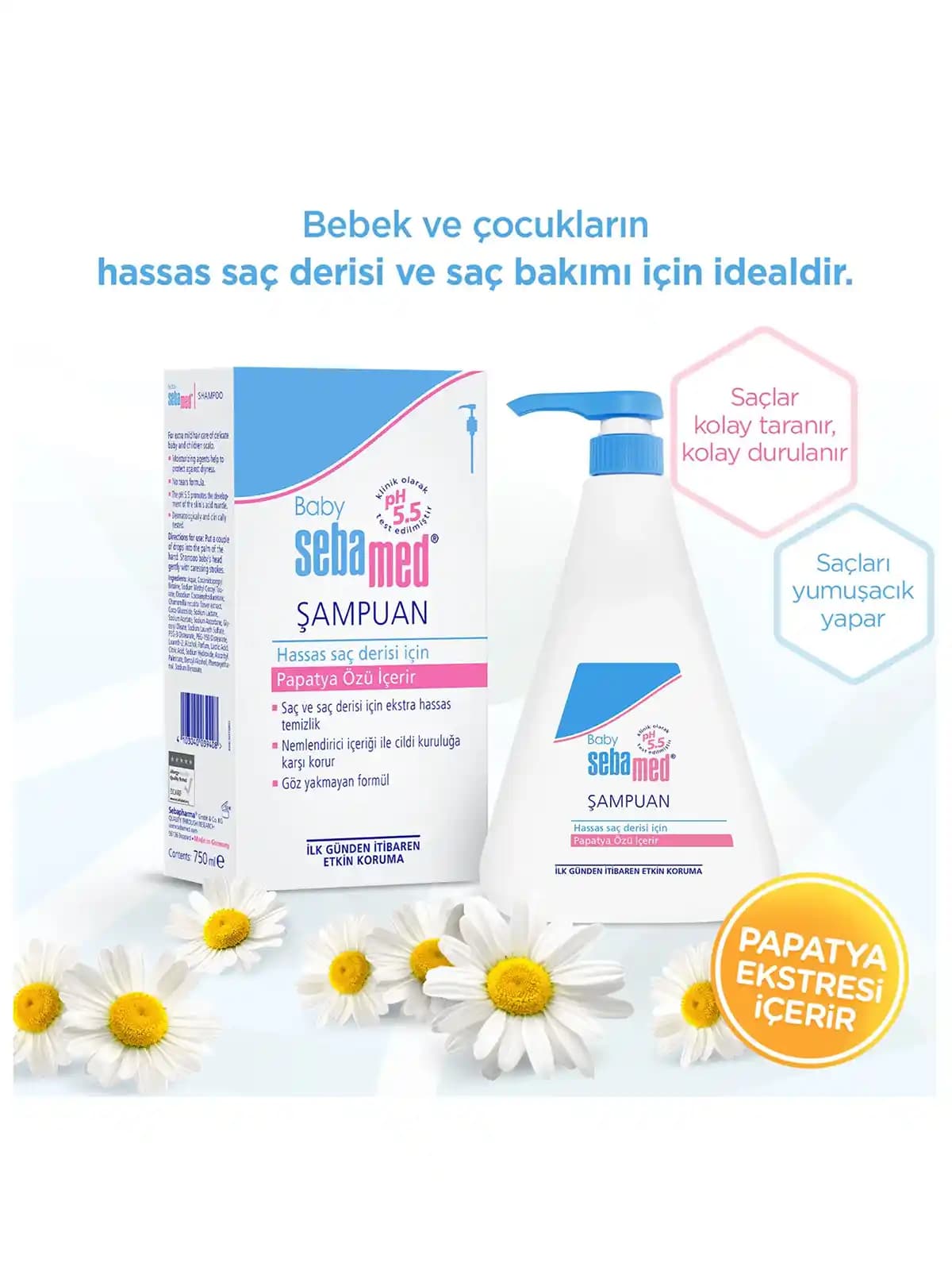 Sebamed 750 ml Hassas Cilt ve Bebekler İçin Güvenilir ve Uzun Ömürlü Şampuan