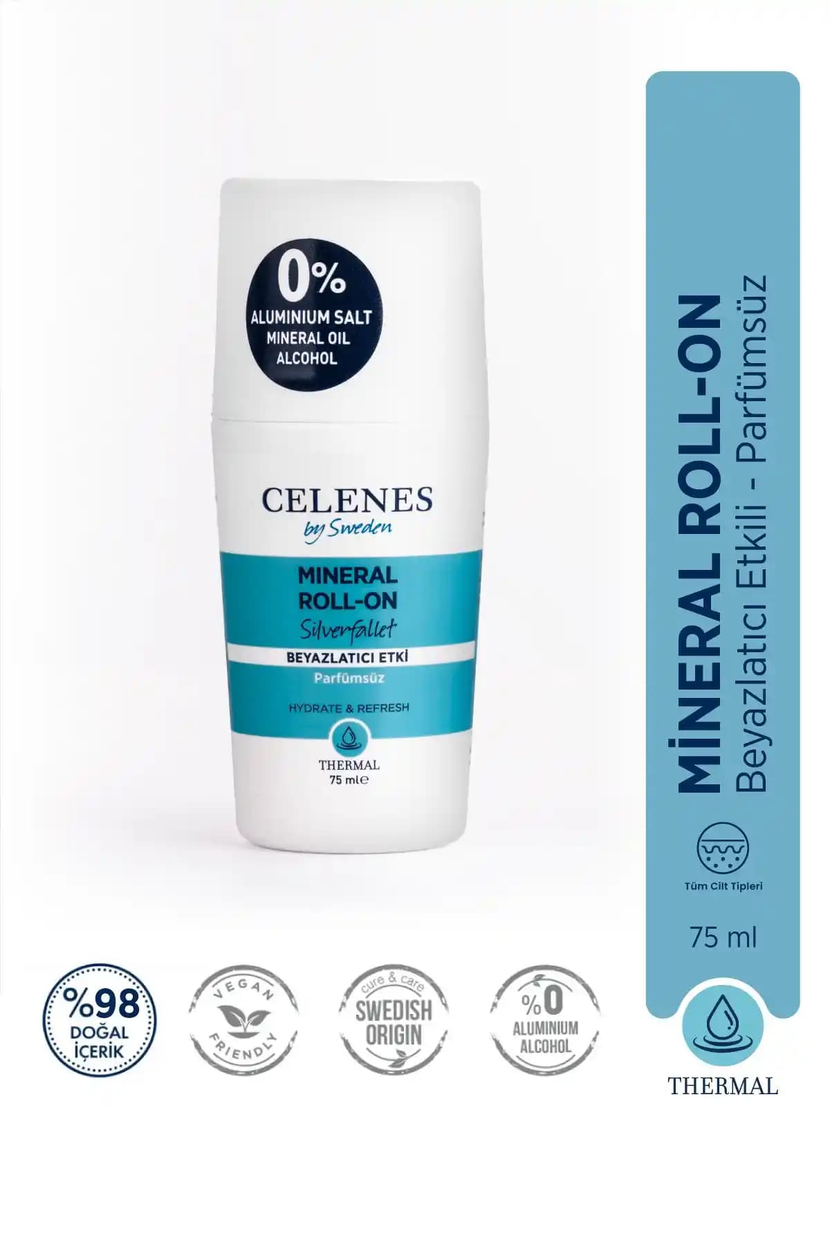 Celenes by Sweden Thermal Roll On: Doğal İçerikli Beyazlatıcı Deodorant
